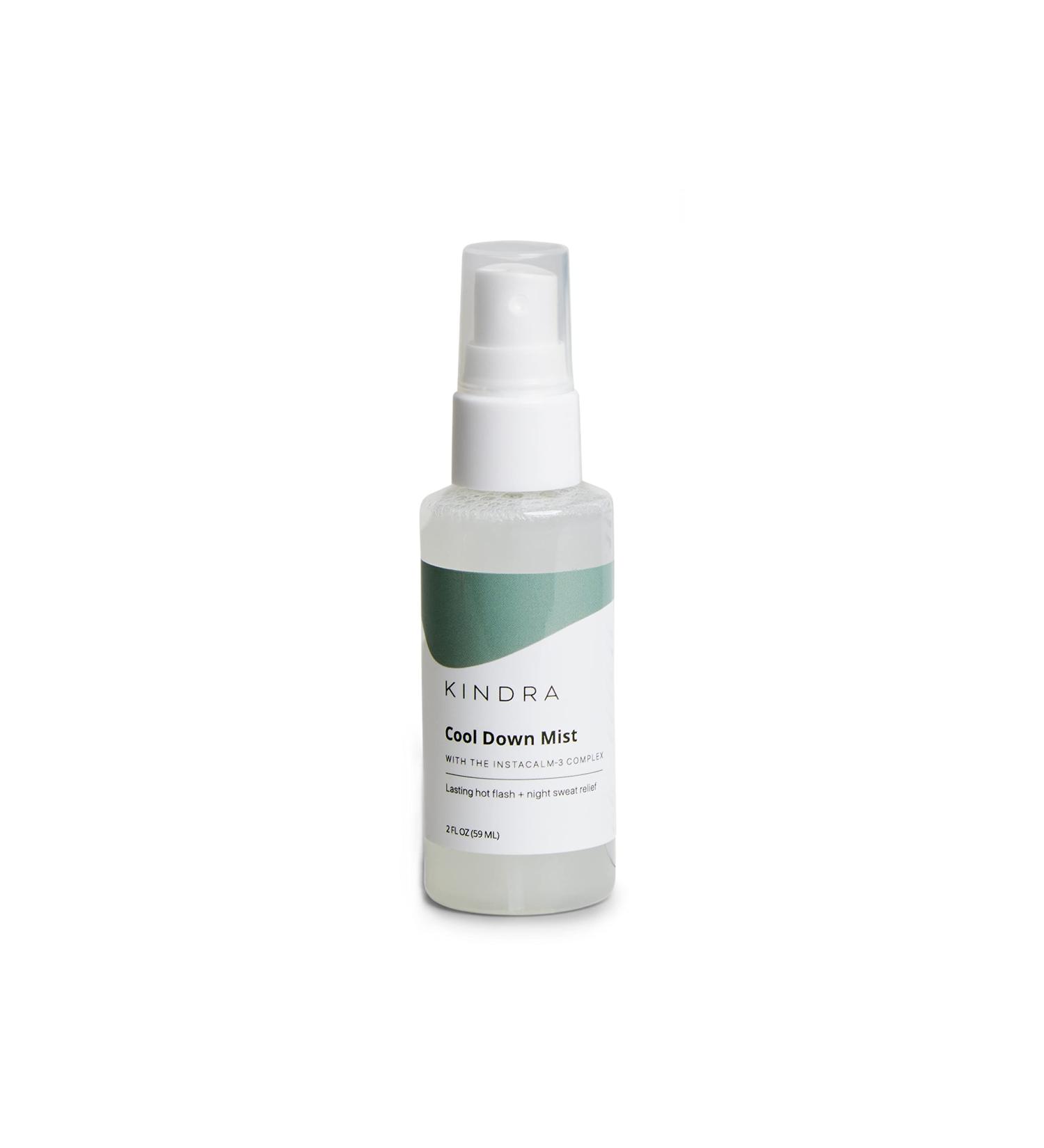 Kindra Cool Down Mist - Menopause Support for Hot Flash Relief - Hydrating & Soothing Formula for Night Sweats - Vegan & Fragrance-Free - 2oz - Buy Online on GoSupps.com