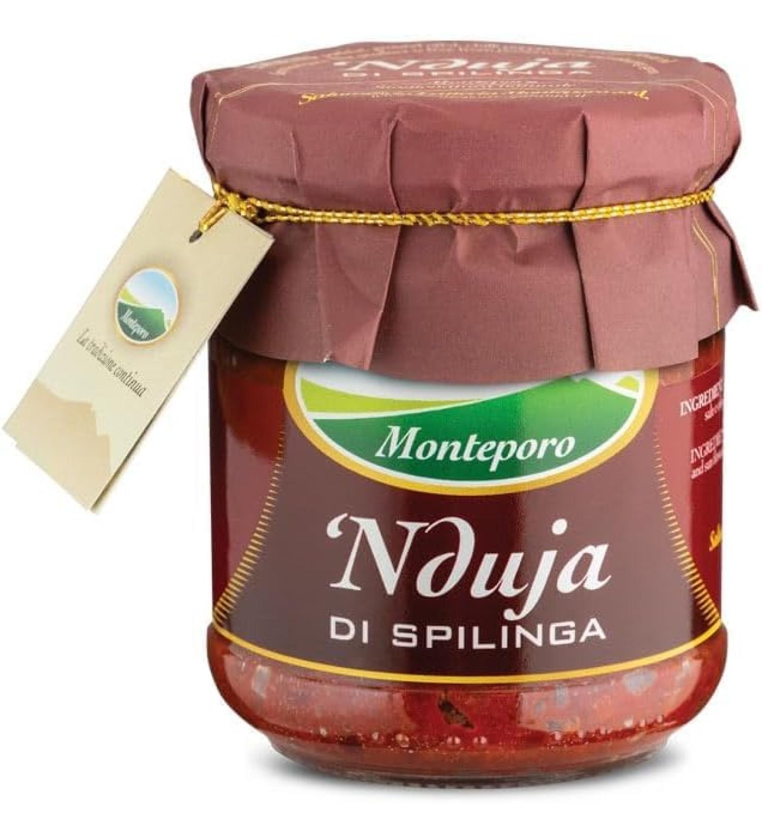 P te tartiner artisanale Spilinga Nduja en pot de verre de 180 g de Monteporo | Produit artisanal Italienne