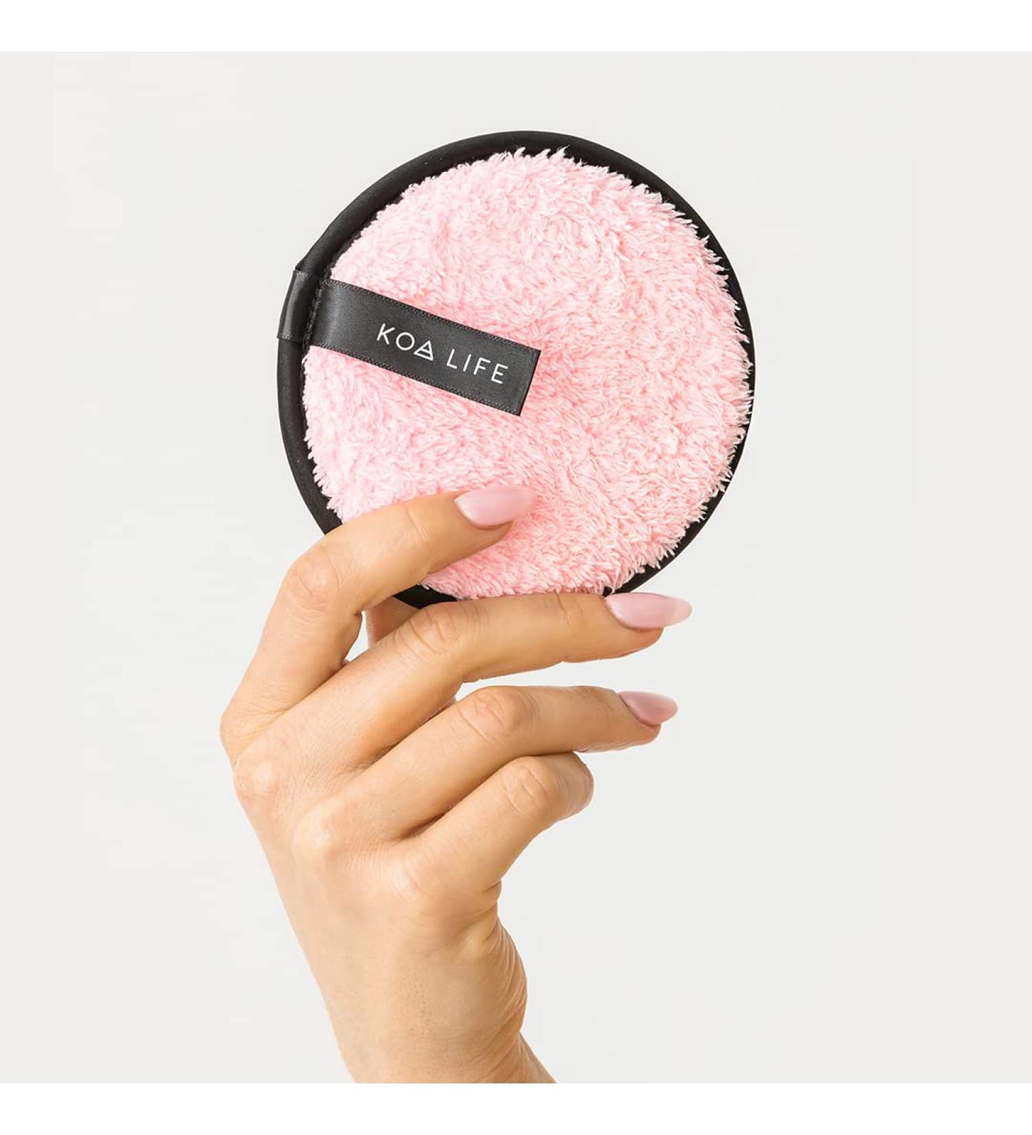 Koa Life Facial Puff | Reusable Microfiber Exfoliator Scrubber for Sensitive Skin | Washable Pink Face Sponge to Purify & Remove Makeup - Buy Online on GoSupps.com