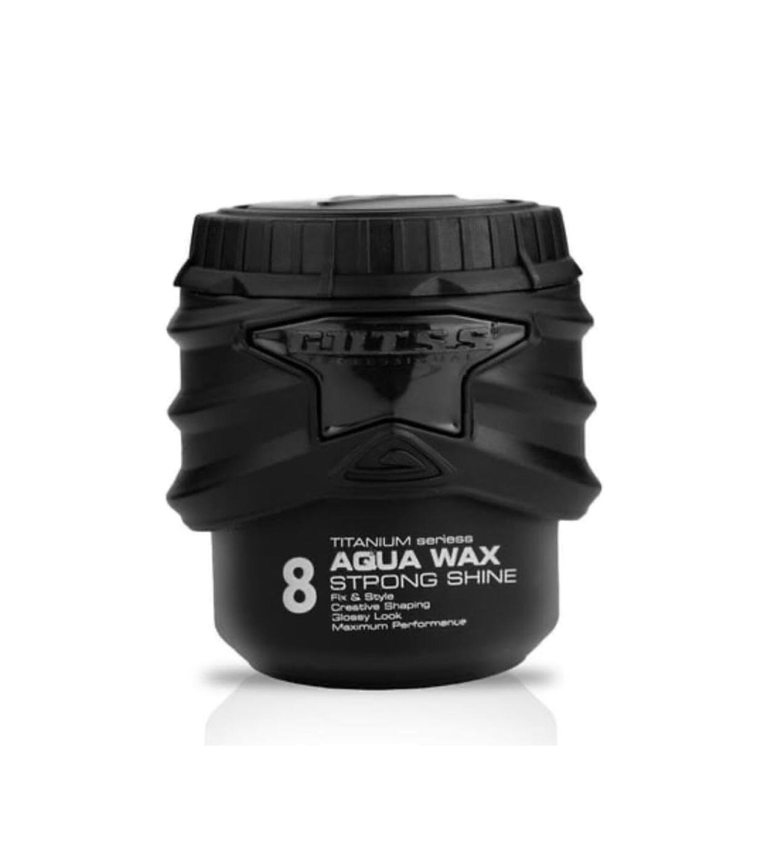 Gutts Professional 8 Titanium seriess Aqua Hair Wax Strong Shine Fix & Style Creative Shaping Glossy Look maximum Performans 150 ml Black