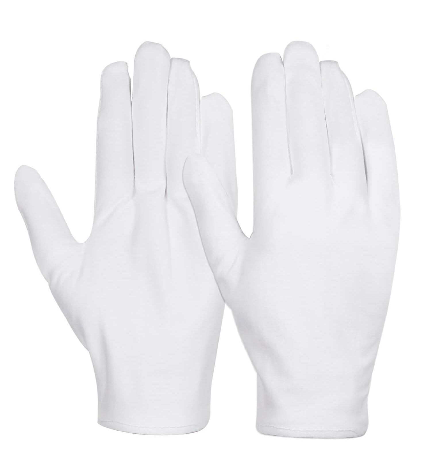 Anus Cotton Gloves - 3 Pairs of White Fabric Gloves for Eczema Moisturizing & Dry Hands | Ideal for Coin Jewelry & Costume Inspection - Medium Size - Buy Online on GoSupps.com