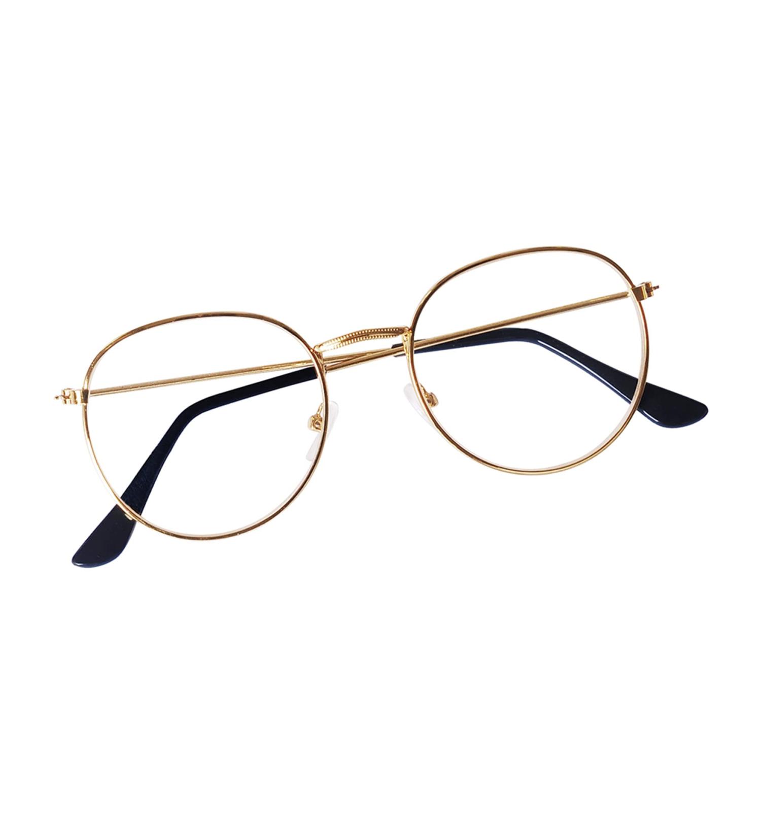 JoXiGo Reading Glasses for Women & Men - Stylish Metal Frame Nerd Glasses with Clear Lens & Strap - Gold 2.5 Diopters - Buy Online on GoSupps.com