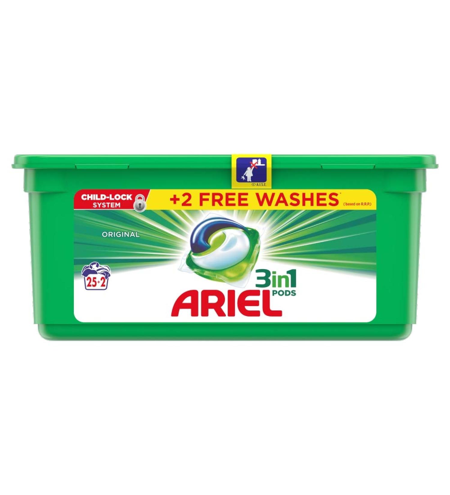 Ariel 3in1 Pods Original Washing 27 Liquid Capsules Original 27 Count (Pack of 1)