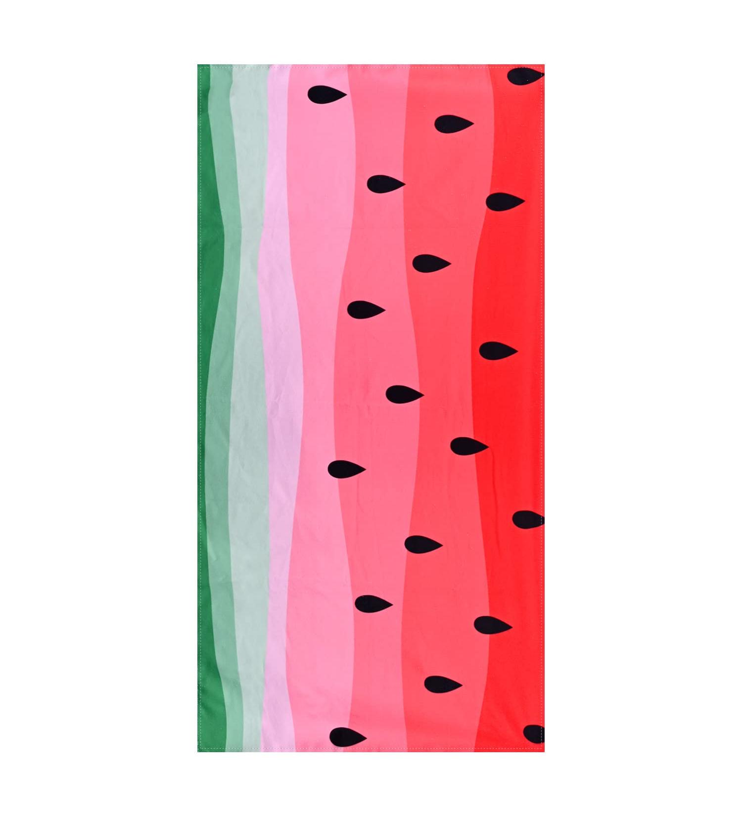 Watermelon Beach Towel 24x48 - Lightweight Microfiber Towel for Kids, Girls, and Women - Quick Dry, Sand-Free - Red Watermelon Design - Ideal for Swim, Bath, Pool, Beach - Clearance Sale - Buy Online on GoSupps.com