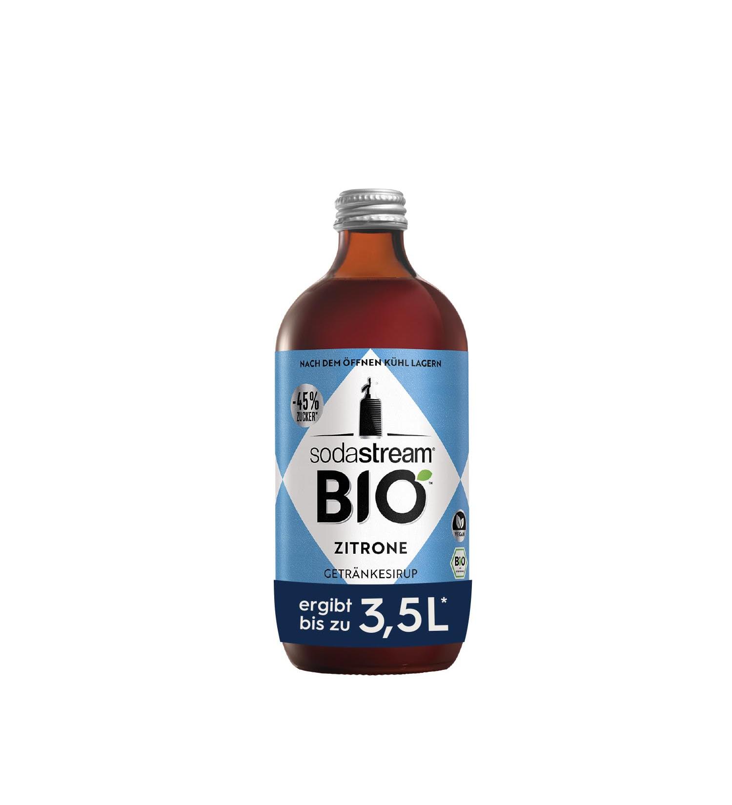 SodaStream ORGANIC Lemon Syrup - 500ml | Makes 3.5 Litres of Fresh Beverage Instantly - International Shipping Available - Buy Online on GoSupps.com