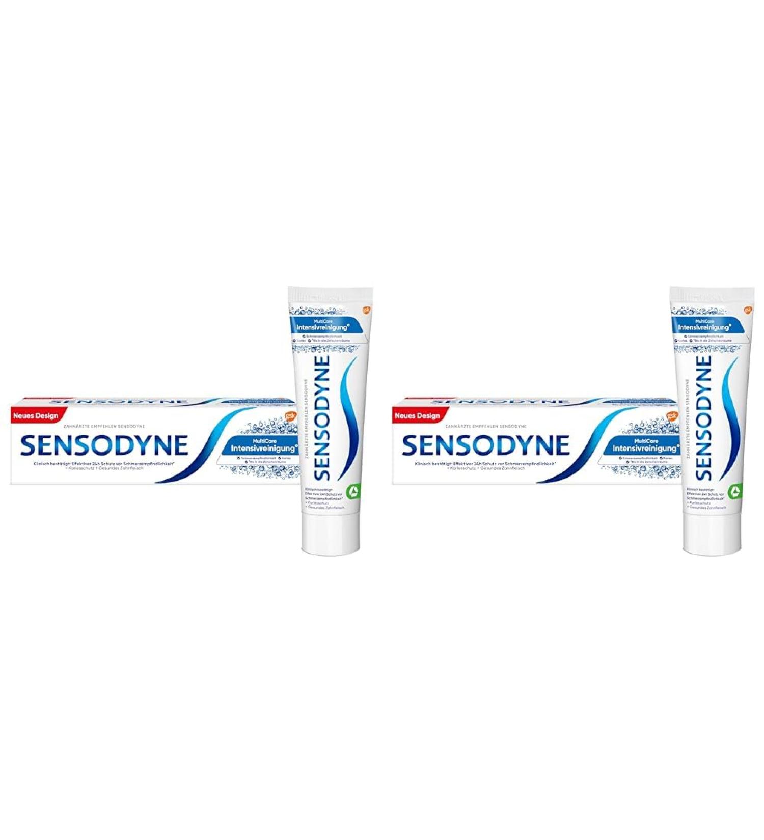 Buy Sensodyne Multicare Intensive Cleaning Toothpaste (75ml) - Daily Fluoride Toothpaste for Sensitive Teeth - Pack of 2 - International Shipping Available - Buy Online on GoSupps.com