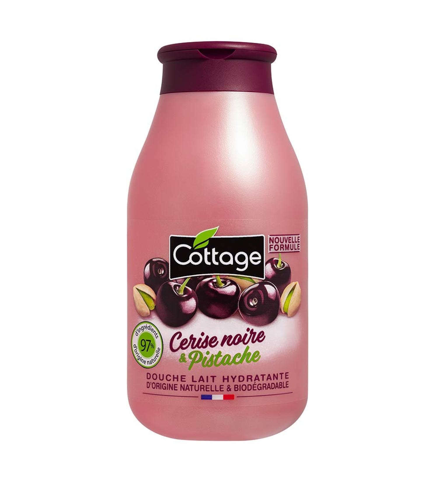 Cottage Shower gel moisturizing milk black cherry and pistachio 97 ingredients of natural origin 250 ml - Buy Online on GoSupps.com