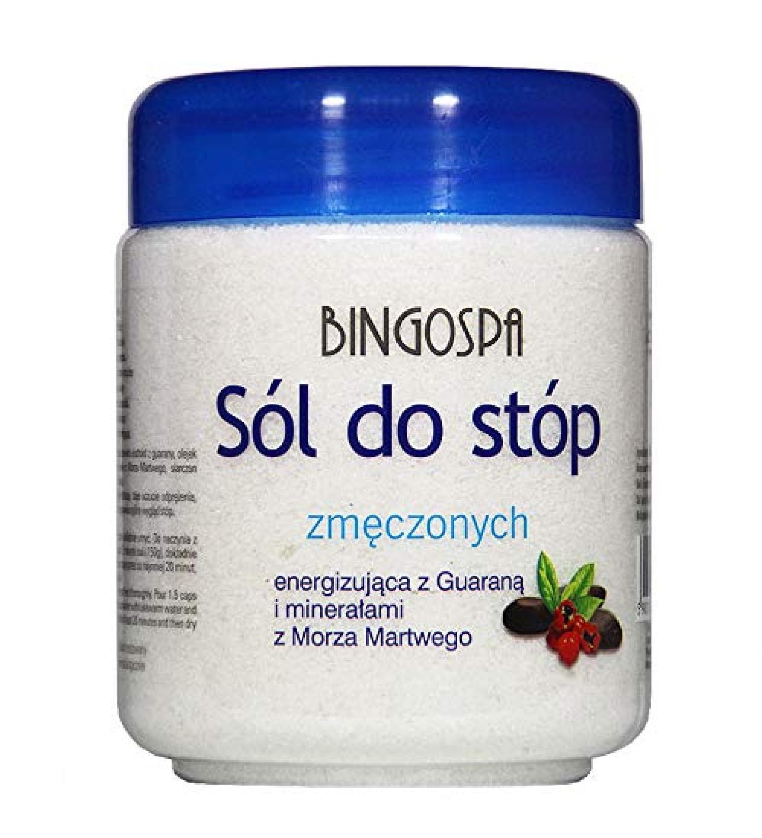 BINGOSPA Dead Sea Mineral Foot Salt with Guarana - Relief for Tired Feet & Foot Pain - 550g - Buy Online on GoSupps.com