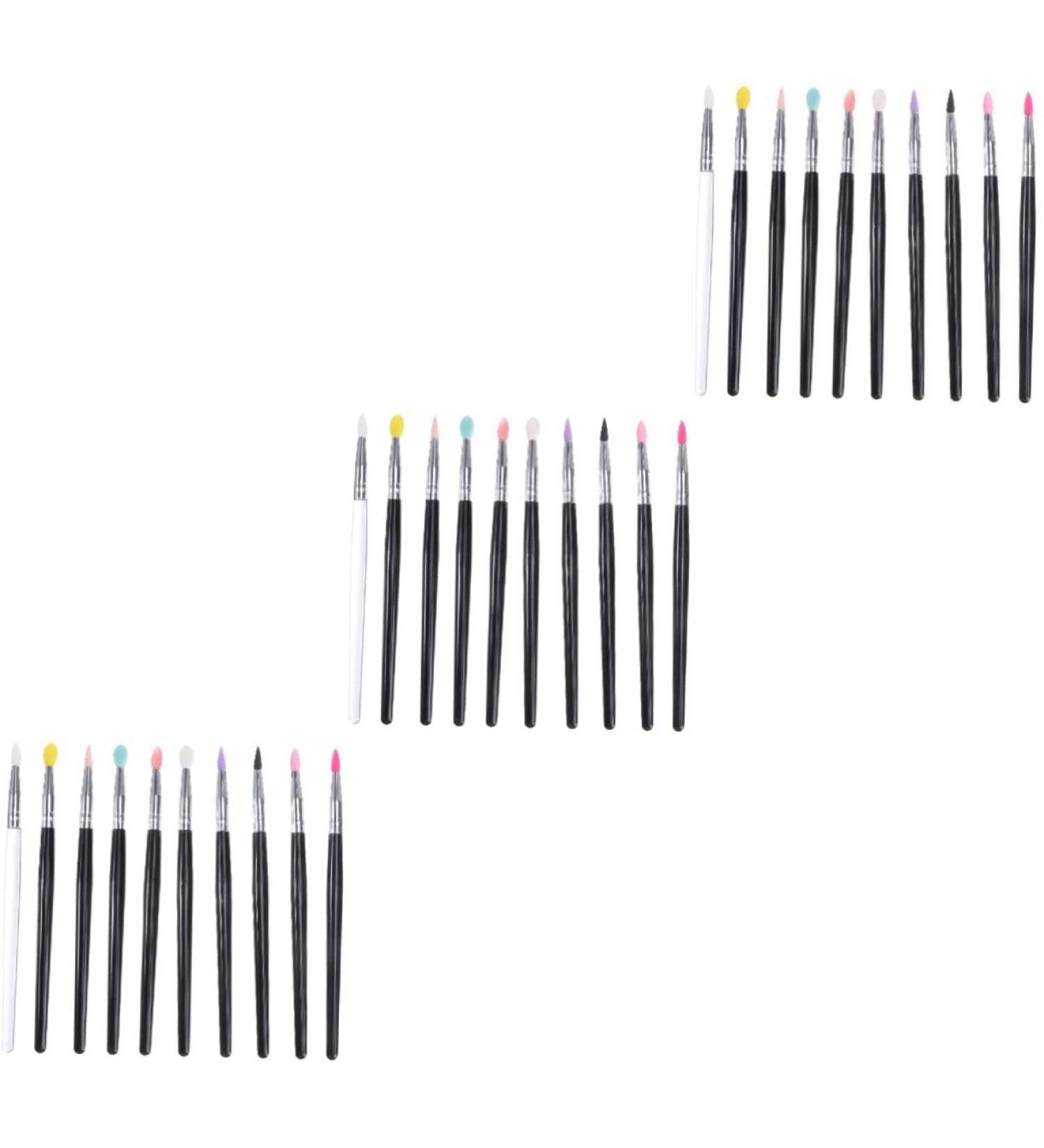 30 Pcs Cosmetic Brush Set - Eye Shadow Lipstick & Lip Balm Applicators - Perfect Makeup Tools for Flawless Application - Buy Online on GoSupps.com