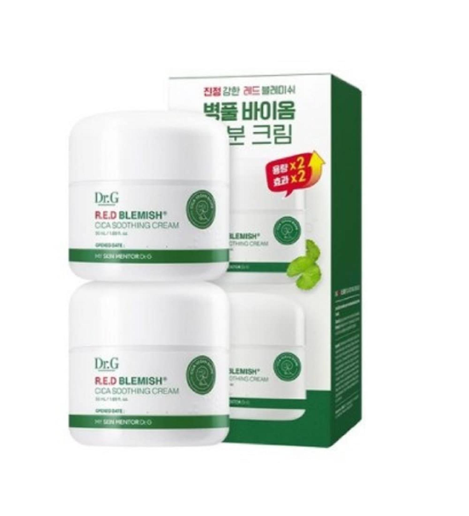 Dr.G Red Blemish Cica Soothing Cream Duo 50ml*2pcs - Skin Care Set for Calming and Healing Blemishes - Buy Online on GoSupps.com