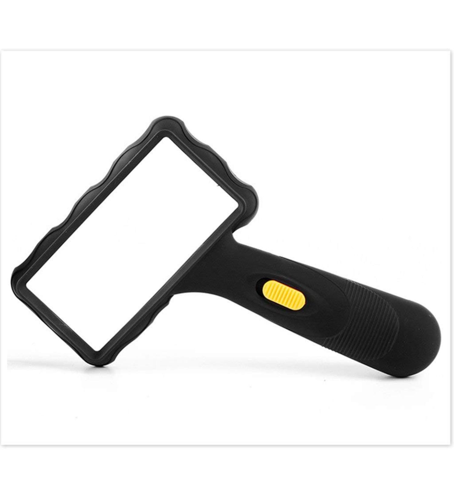 Magnifier with Lights Oblique Handle Read Magnifier 115 * 165 * 30mm Rectangular Lens Old Man Child Student Reading Read Newspapers Made in China - Buy Online on GoSupps.com