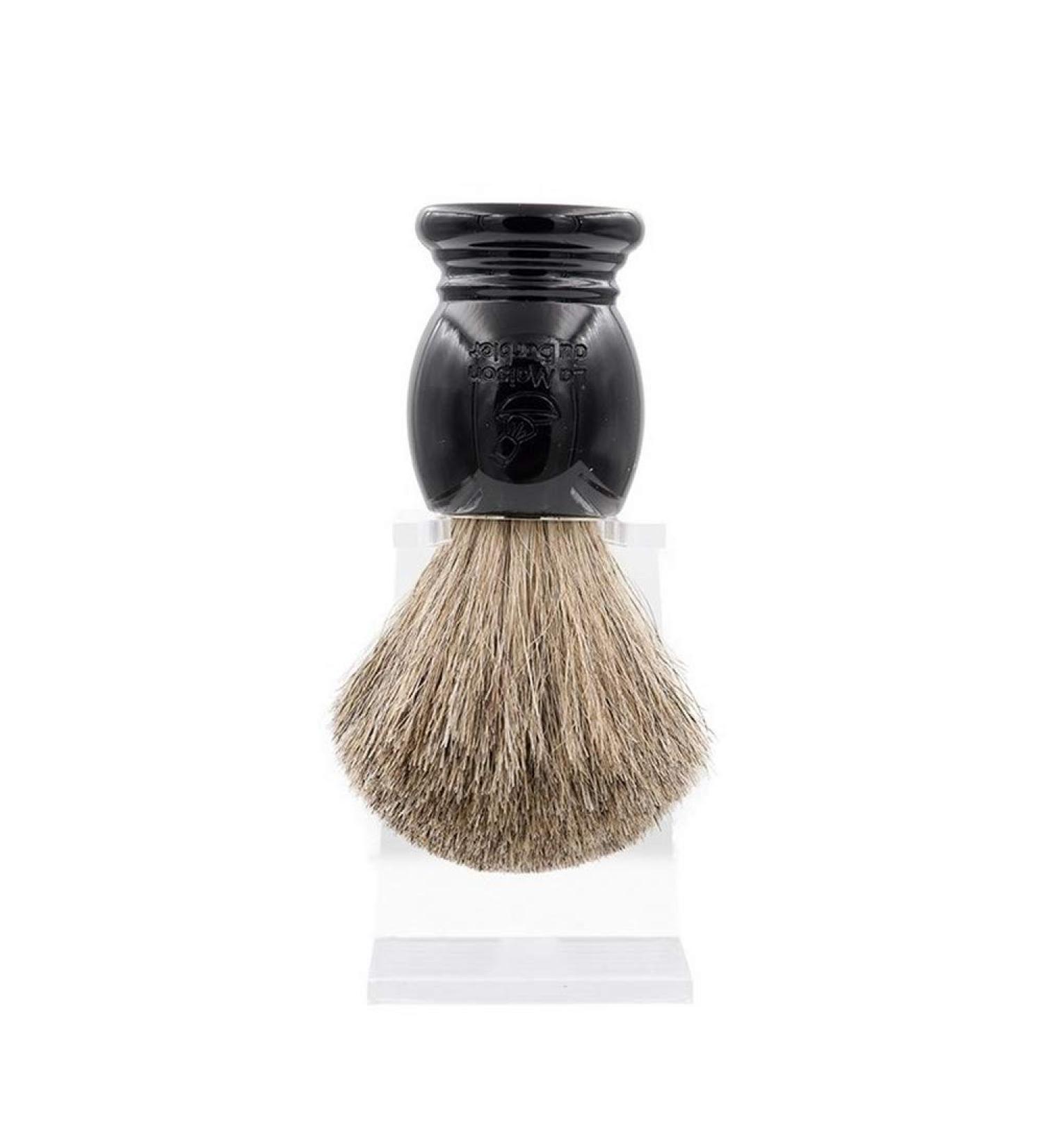 La Maison du Barbier Authentic Badger Hair Shaving Brush - Size 12 - Grey - Premium Wet Shaving - Made in France - Buy Online on GoSupps.com