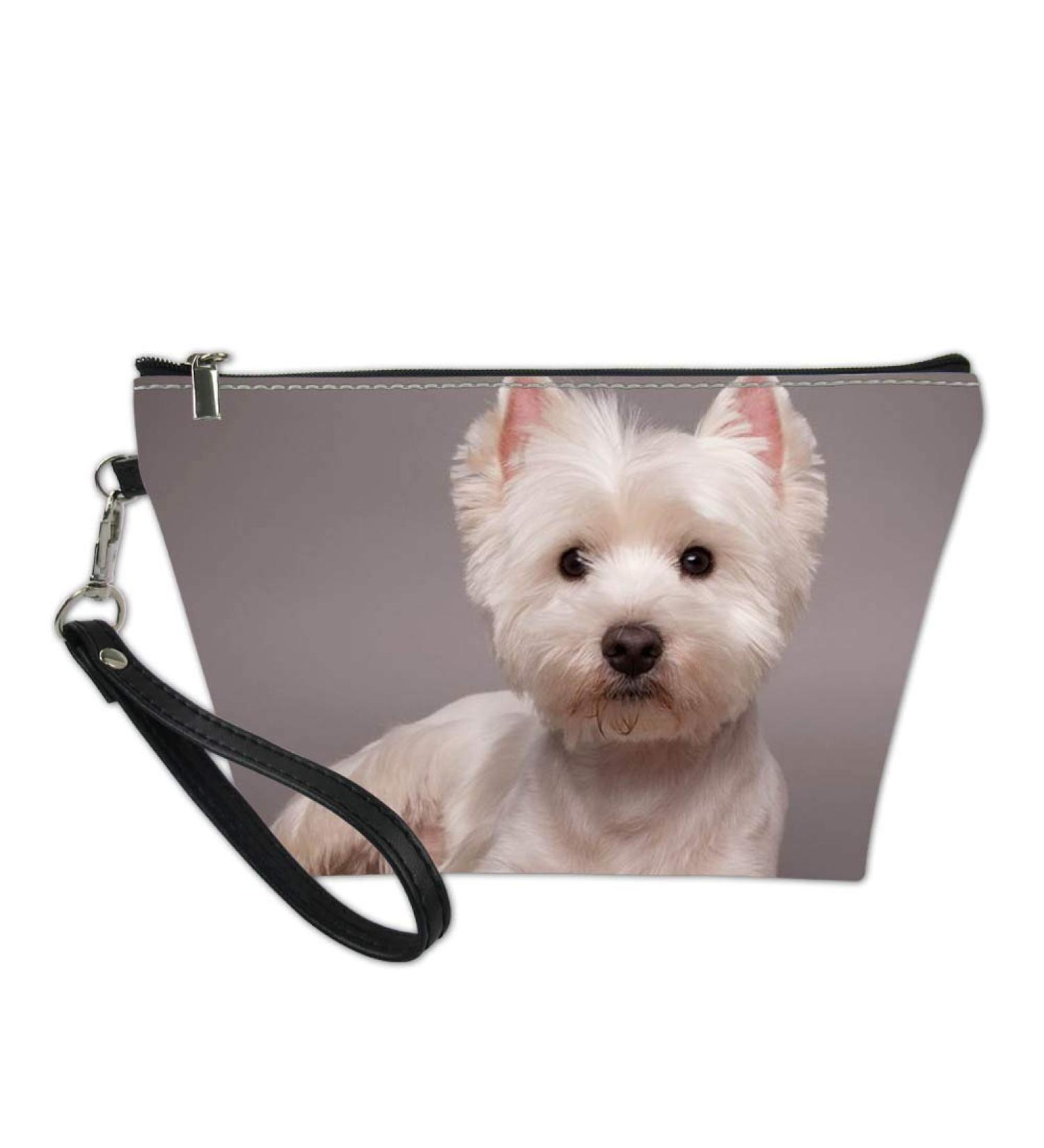 Showud Designs: Stylish Beige Westie Cosmetic Bag for Women - Portable Travel Set School Pencil Holder & Cultural Wallets - Buy Online on GoSupps.com