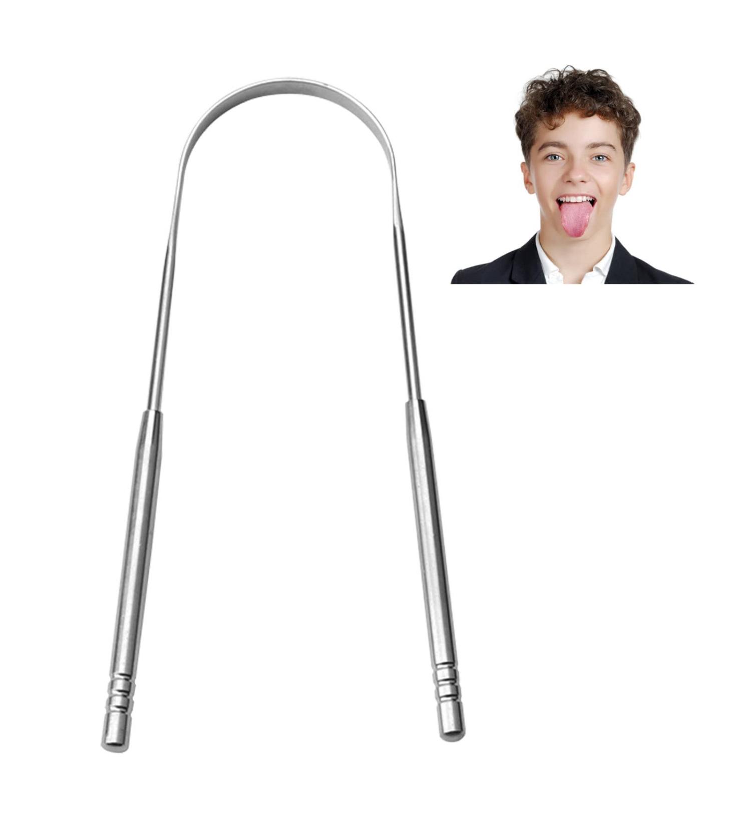 Premium Stainless Steel Tongue Scraper with Case | Reduce Bad Breath & Improve Oral Hygiene | Durable U-Shaped Design for Adults - Buy Online on GoSupps.com