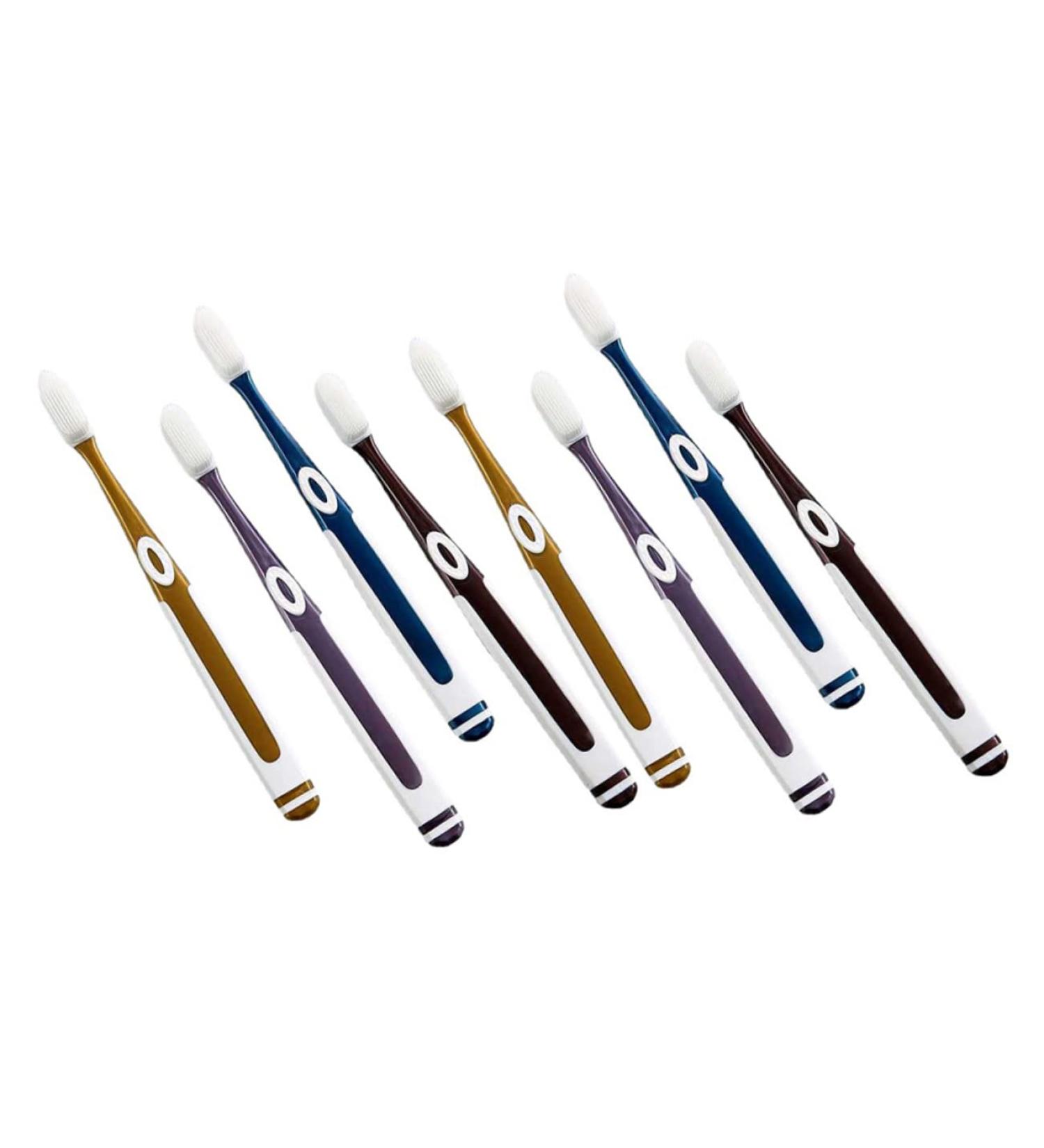 Frcolor 8-Piece Nano Microfiber Toothbrush Set - Portable Ergonomic Dental Accessories for Adults - Buy Online on GoSupps.com