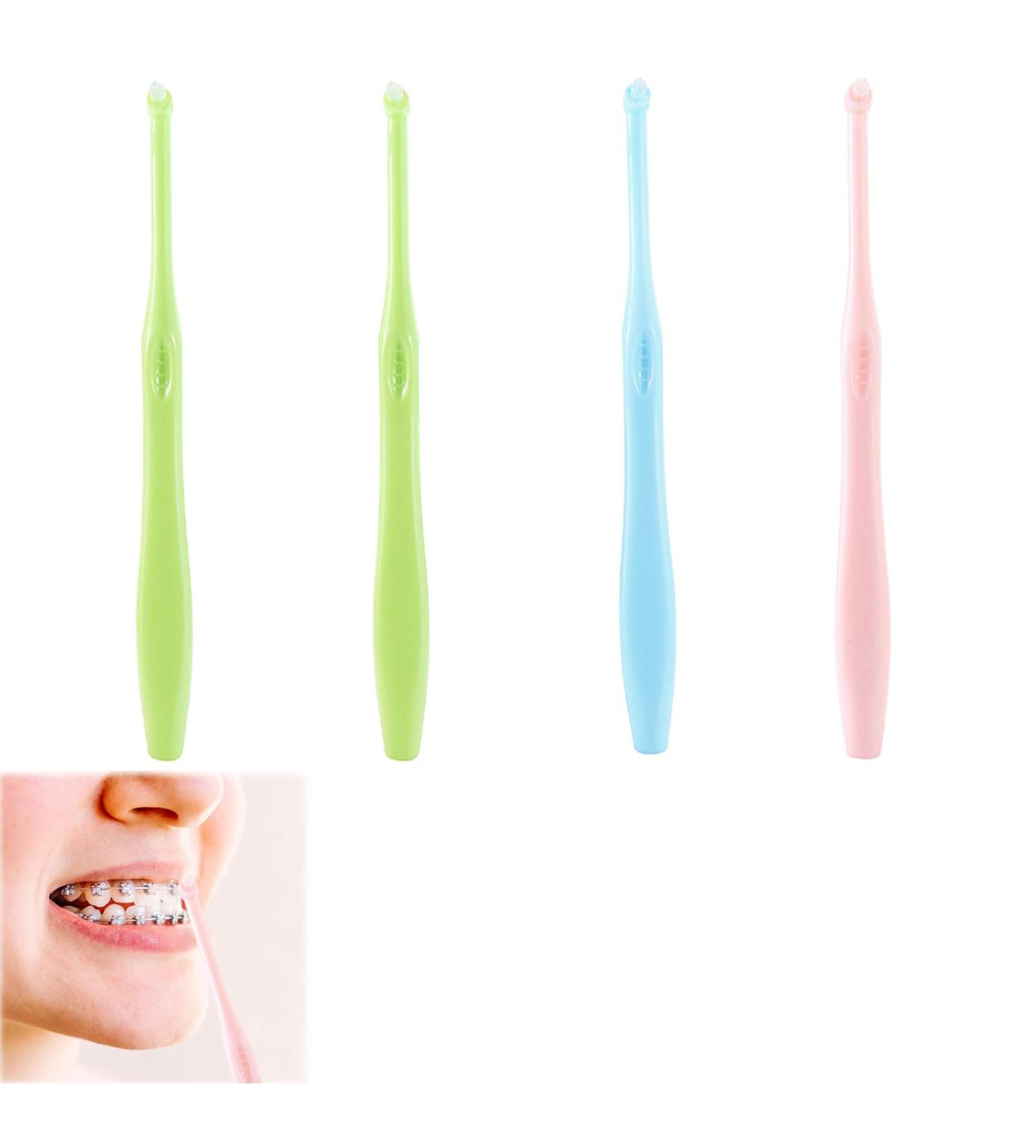 Xiwupo Small Toothbrush Set - 4 Brinted Toothbrushes for Dental Implants Braces & Effective Tooth Cleaning - Buy Online on GoSupps.com