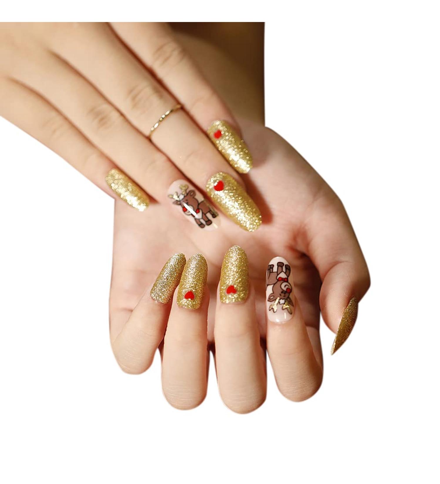 Shop Christmas False Fingernails - Self-Adhesive Artificial Nails | Full Coffin Tips for Women & Girls - Buy Online on GoSupps.com