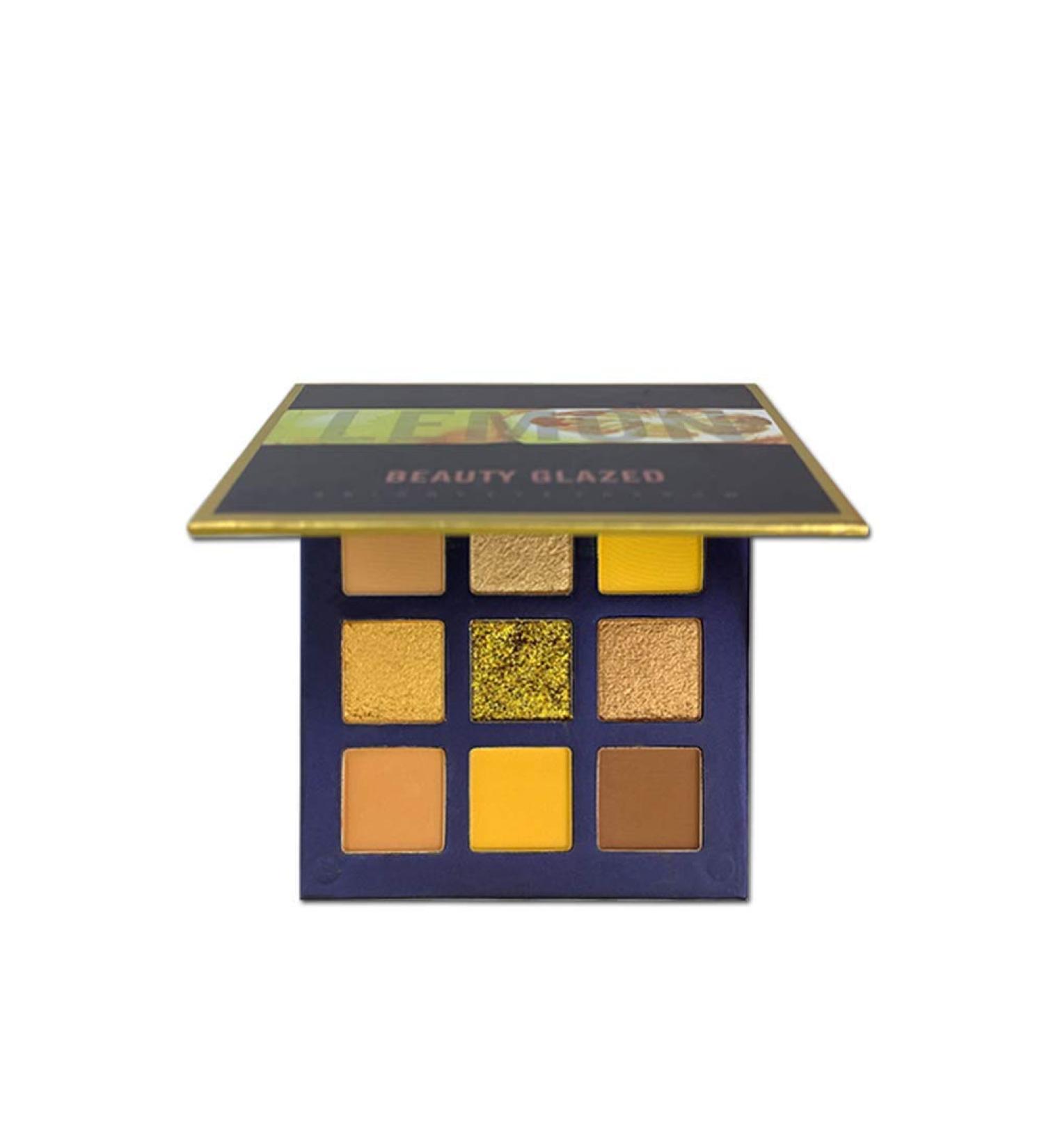 Beauty Glazed 9 Colors Shine Diamond Eyeshadow Palette - Waterproof Shimmer & Glitter Make-up #09 Lemon | Professional Nude Pigments for Flawless Looks - Buy Online on GoSupps.com