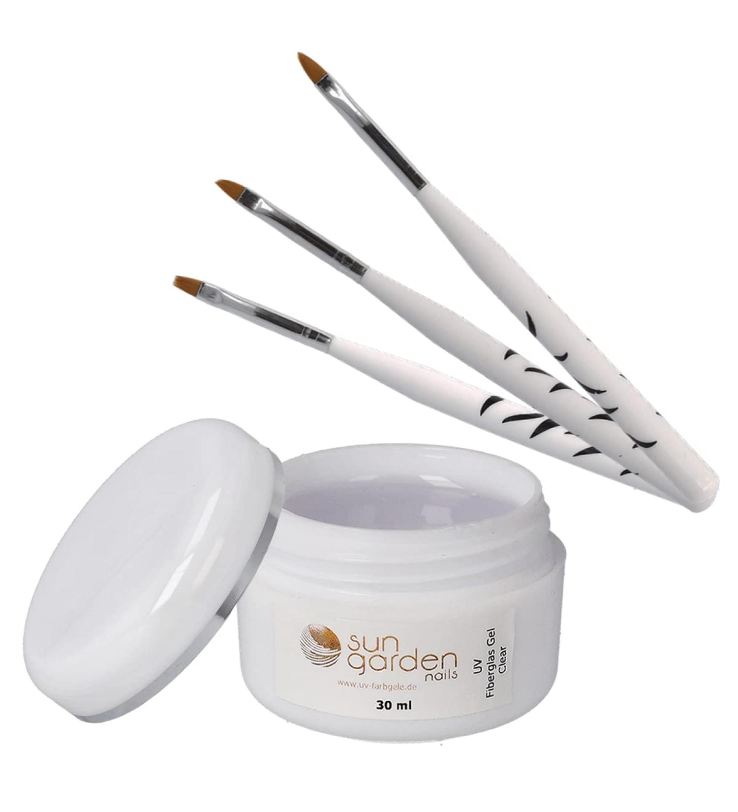 Buy Sun Garden Nails UV Fiberglass Gel Clear 30ml + Brush Set - Fast International Shipping - Buy Online on GoSupps.com