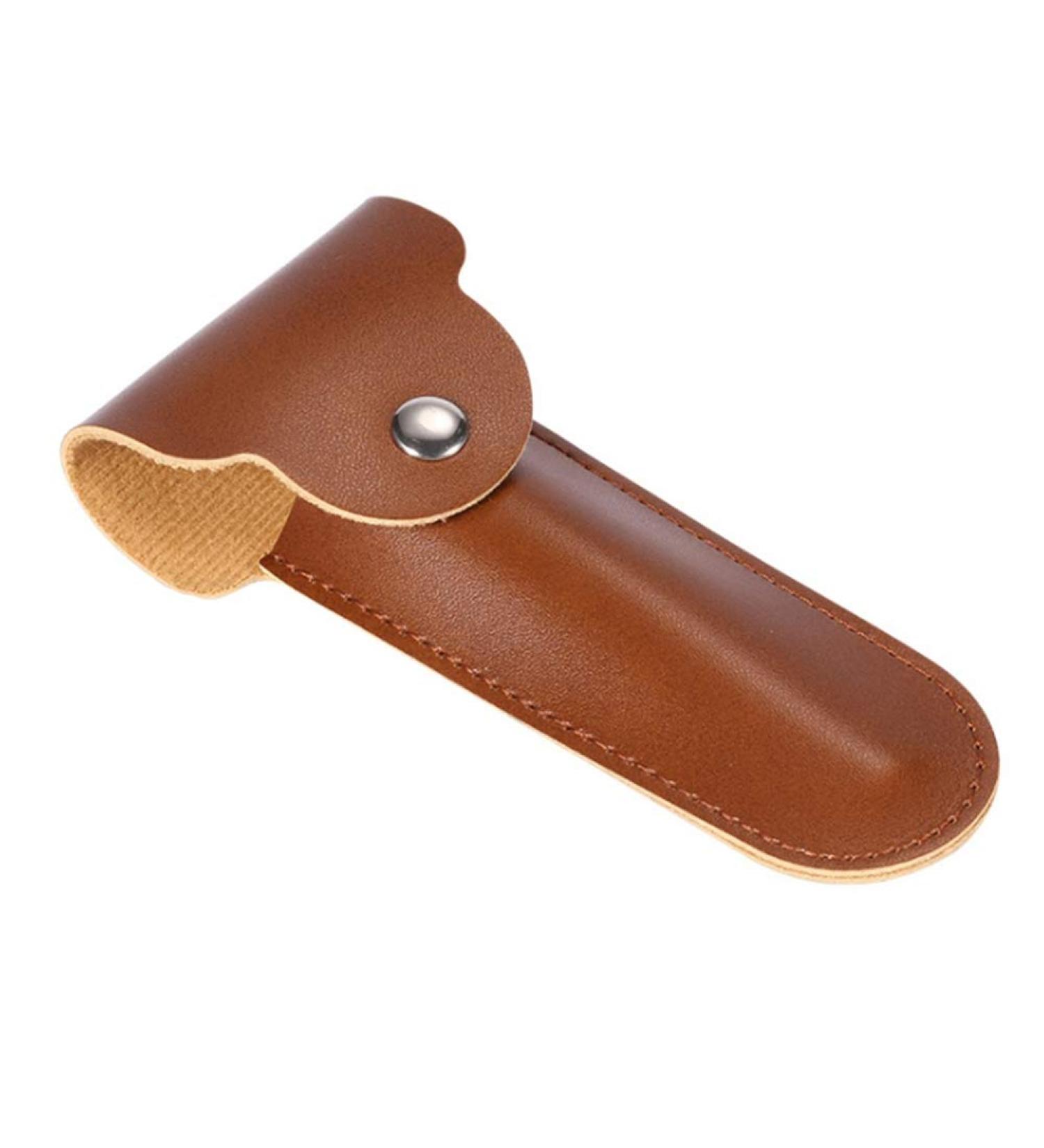 Peukerty Razor Travel Holder - Premium PU Leather Case for Manual Double Edge Safety Razor | Perfect for International Travel - Buy Online on GoSupps.com