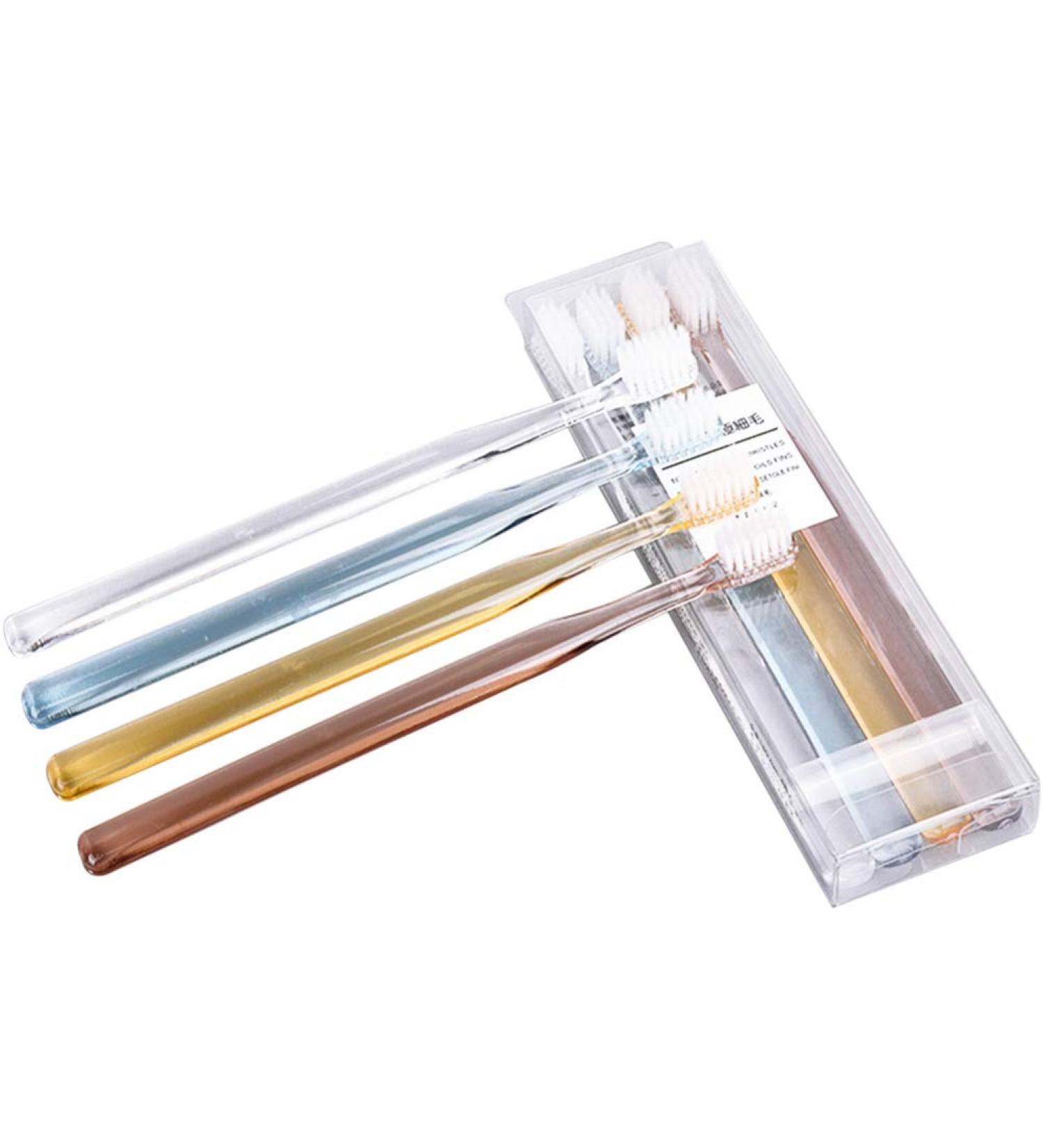 Artibetter Soft Bristle Clear Plastic Toothbrush - Small Head, Travel Portable - 8pcs - Buy Online on GoSupps.com