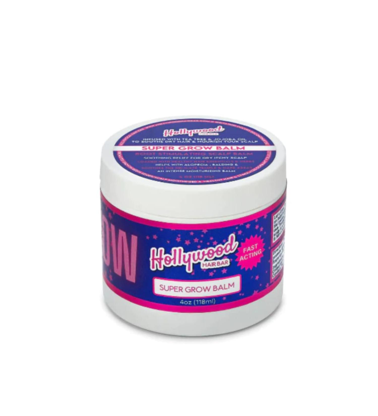 Hollywood Hair Bar Super Grow Scalp Balm - Revitalizing Vegan Scalp Treatment | 4 oz - Cruelty-Free Hair Care for Healthy Growth - Buy Online on GoSupps.com