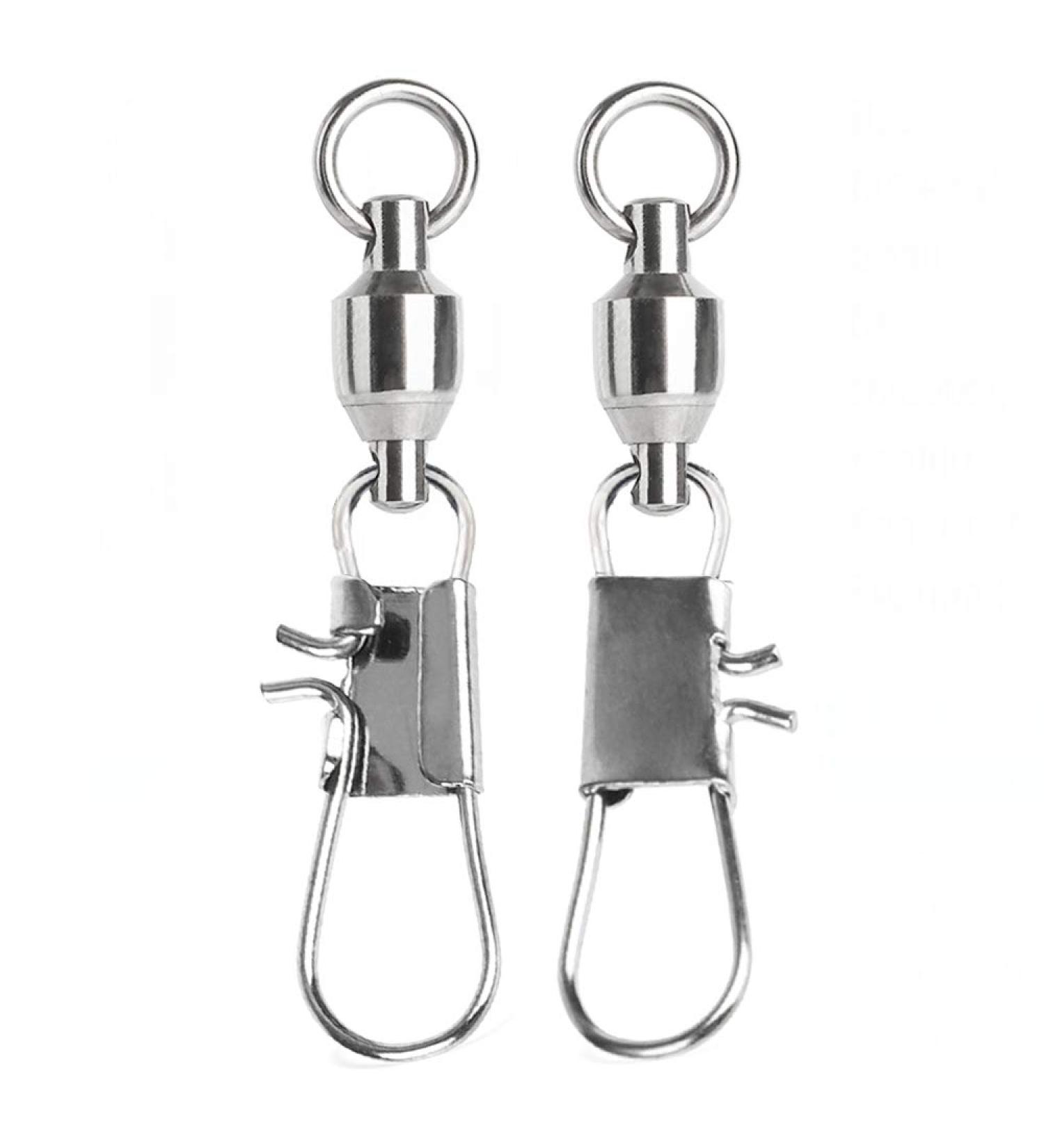 AMYSPORTS Rolling Connector Fishing Swivel Saltwater Corrosion Resistance Snap Swivels Kit Stainless Quick Fishing Snap Barrel Freshwater Trolling Accessories 100pcs 30lbs, Swivels & Snaps - Canada