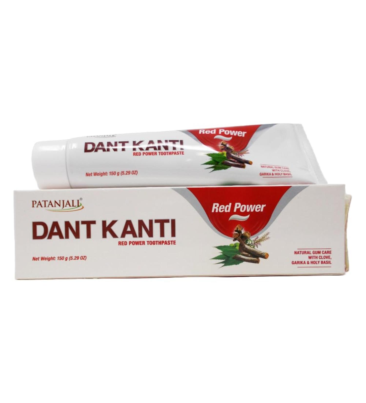 Patanjali Dant Kanti Red Power Toothpaste 150g (5.29oz) - US Shipment Premium Dental Care for Healthy Gums and Teeth - Buy Online on GoSupps.com