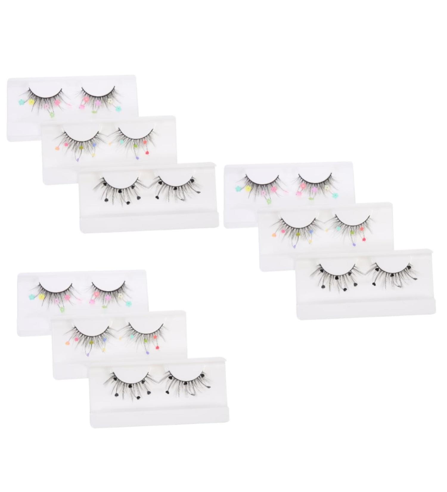 Abaodam 9 Pairs pride outfit makeup eyelashes extend cosmetic make up short false eyelashes Heart Flash chip natural eyelash girl eyelashes flash Fake eyelashes flower stickers - Buy Online on GoSupps.com
