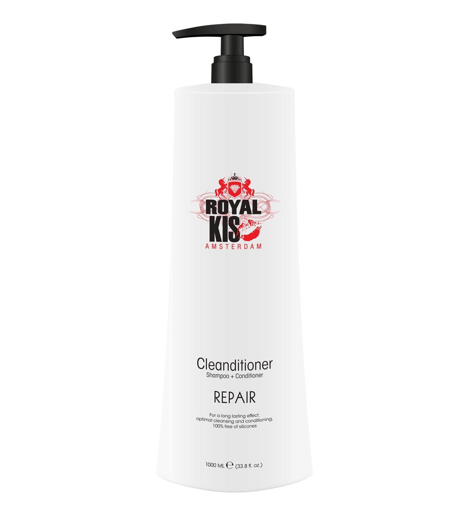  KIS Royal KIS Repair Cleanditioner Shampoo and Conditioner 1000 ml Damaged and Chemically Treated Hair With Keratin Silicone-Free - Buy Online on GoSupps.com
