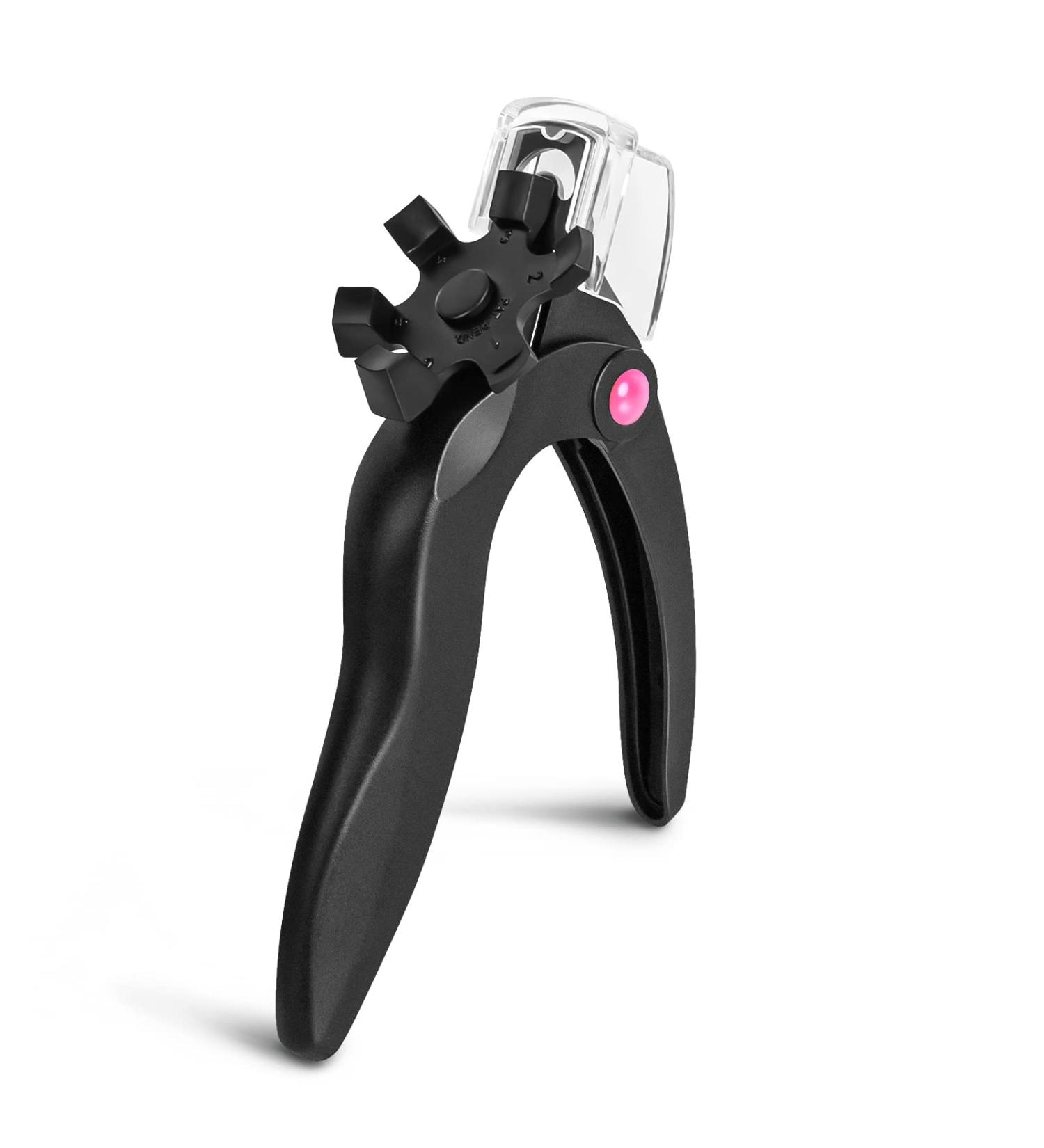 AIRSEE Adjustable Nail Clipper for Acrylic Nails with Sizer and Catcher - Nail Tip Cutter with Length Measurement Dial for Salon or Home Manicure - Black - Buy Online on GoSupps.com