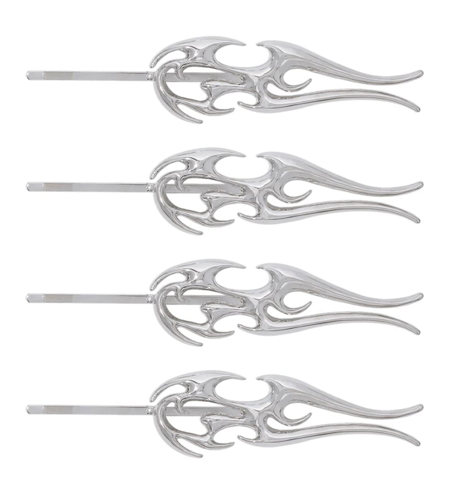 4pcs Flame Hairpin Punk Hair Styling Clips Flame Bobby Pin Barrette Hair Grip - Buy Online on GoSupps.com