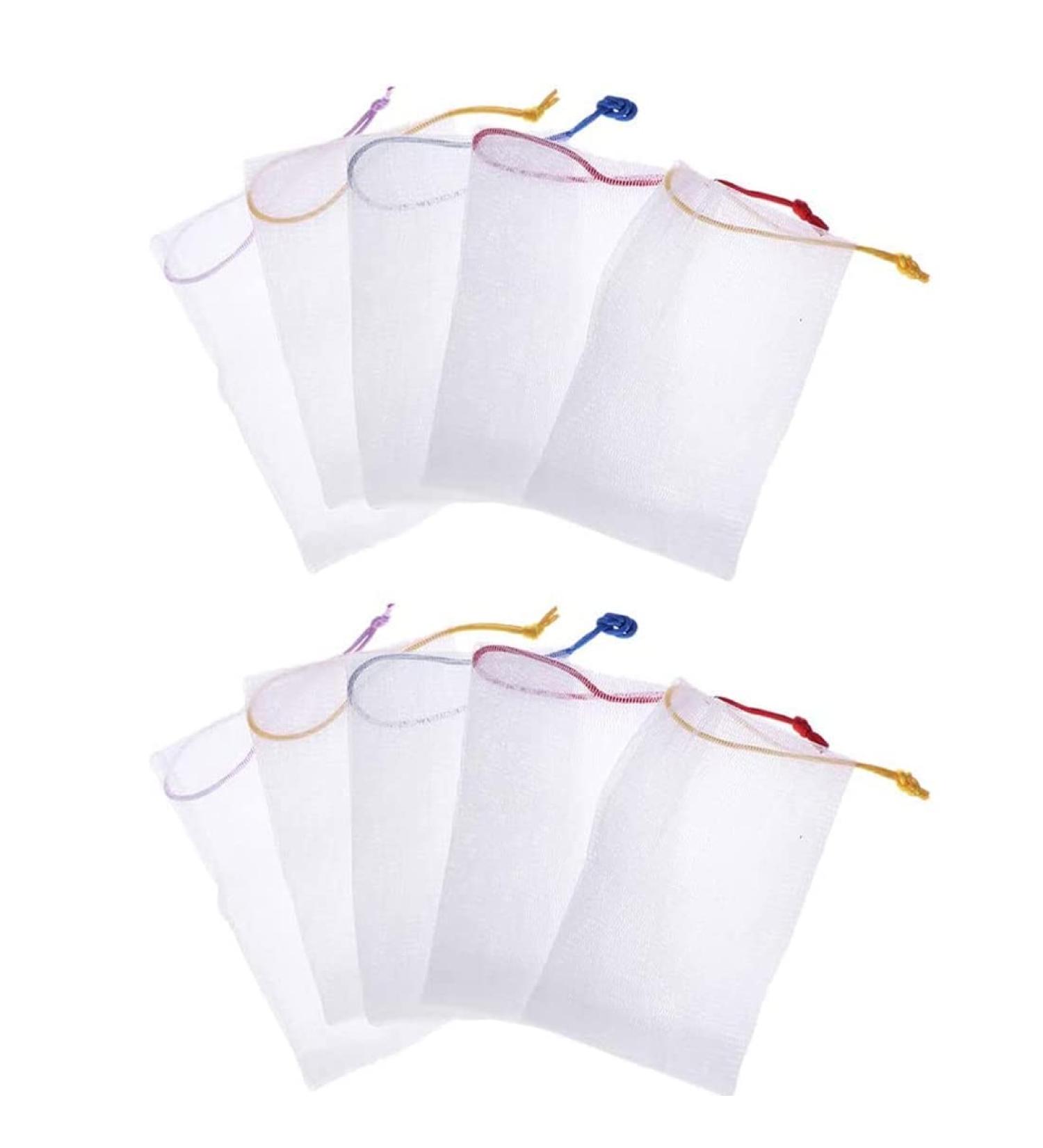 10-Piece Foam Soap Bag Set | Facial Cleaning Accessories | Soap Foaming & Body Peeling | Random Color - Buy Online on GoSupps.com