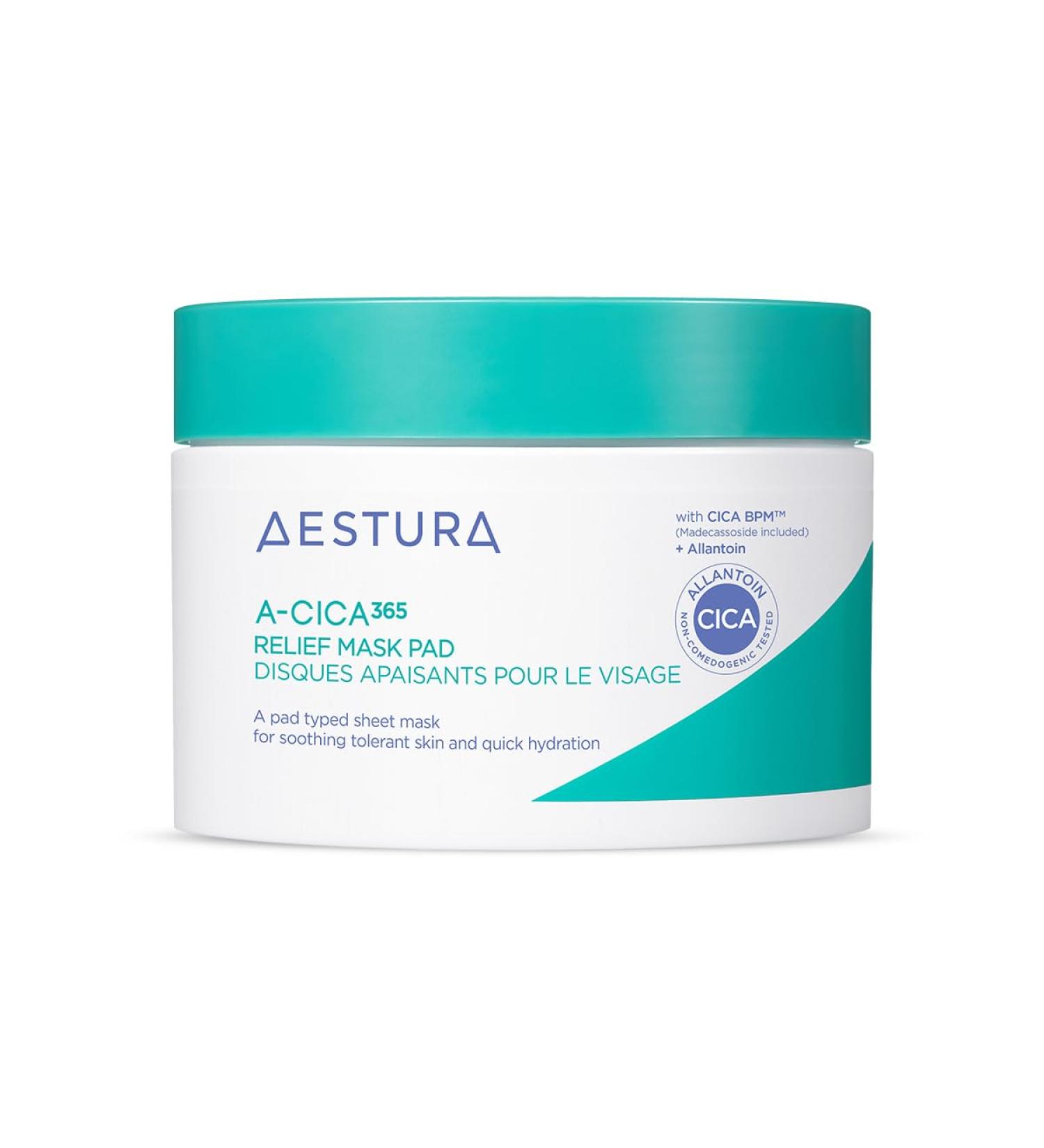 Aestura A-Cica 365 Relief Mask Pad - 60 Gentle Face Pads for All Skin Types | Calming Moisture Barrier Strengthening Dermatologically Tested - Buy Online on GoSupps.com