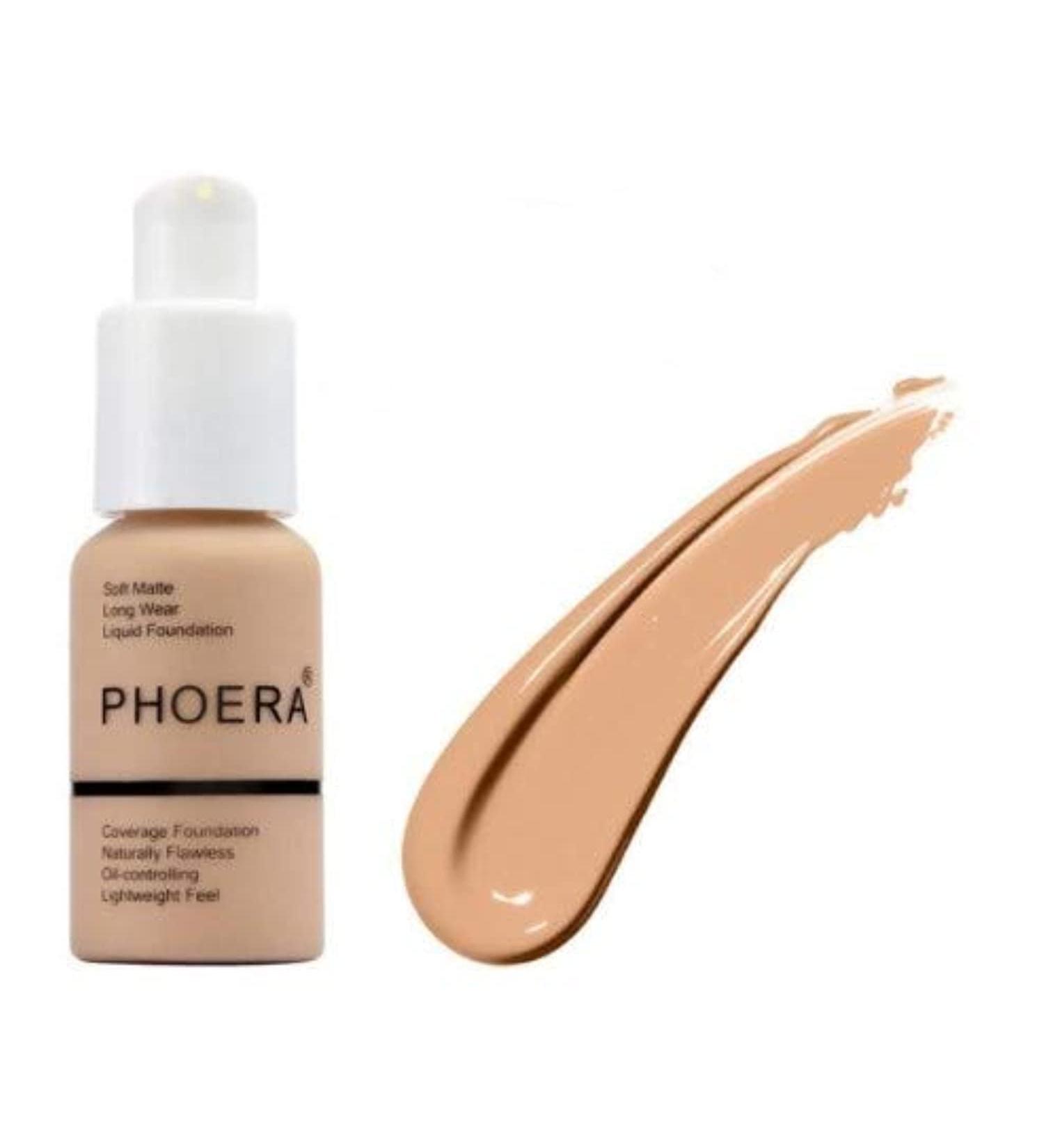 Aquapurity Phoera Full Coverage Foundation Makeup | Soft Matte | Oil Control | Conceal | 30ml | Long Lasting | Smooth Cream (102 Nude) - Buy Online on GoSupps.com