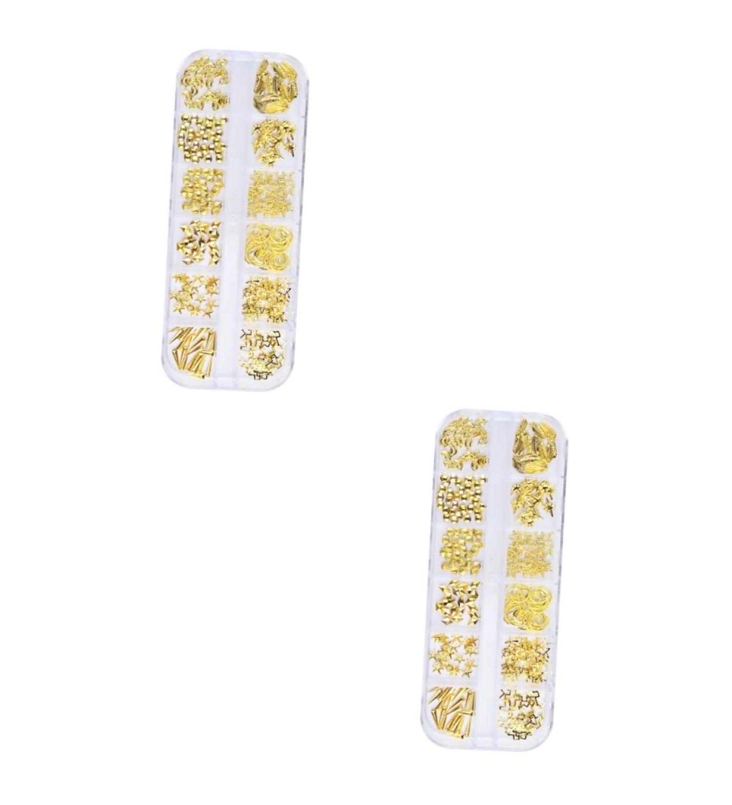 Abaodam 2 Boxes Nail Art Decoration Manicure Tools Rose Gold Decorations Nail Decorations for Nail Art Nail Tools Nail Decor Metal Nail Art Ornaments 3d Accessories Hollow Out - Buy Online on GoSupps.com