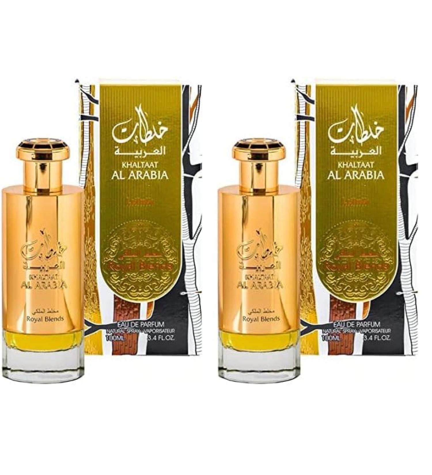 Lattafa Prestige Khaltat Al Arabia for Unisex Eau de Parfum Spray 3.4 Ounce (Pack of 2) 3.40 Fl Oz (Pack of 2)