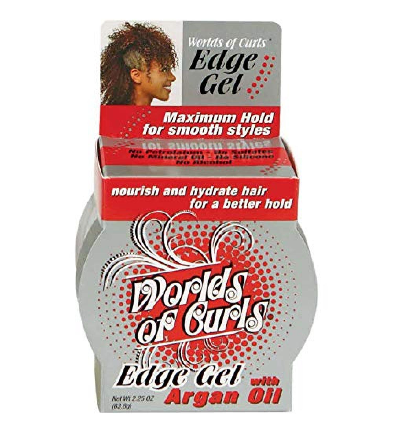 Worlds Of Curls Edge Gel With Argan Oil 2.25 Oz