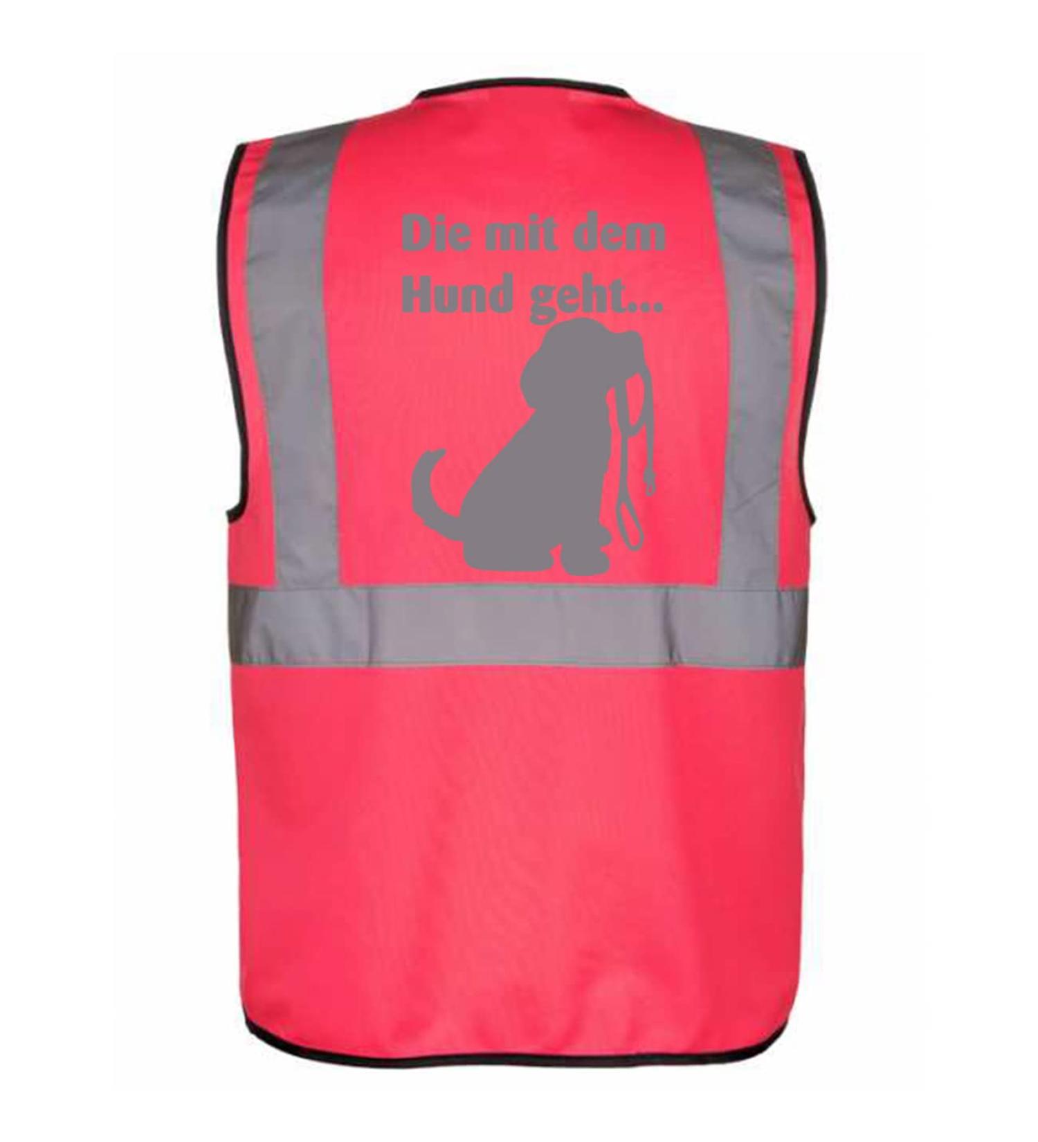 Funny Dog Owner Safety Vest - 'DIE with the Dog' Motif - Pink Size L - International Shipping Available - Buy Online on GoSupps.com