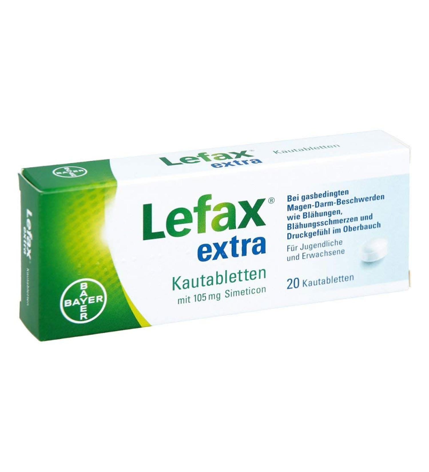 Lefax Extra Chewable Tablets for Flatulence Relief | 20 Pieces - Gas & Abdominal Pain Relief | International Shipping Available - Buy Online on GoSupps.com