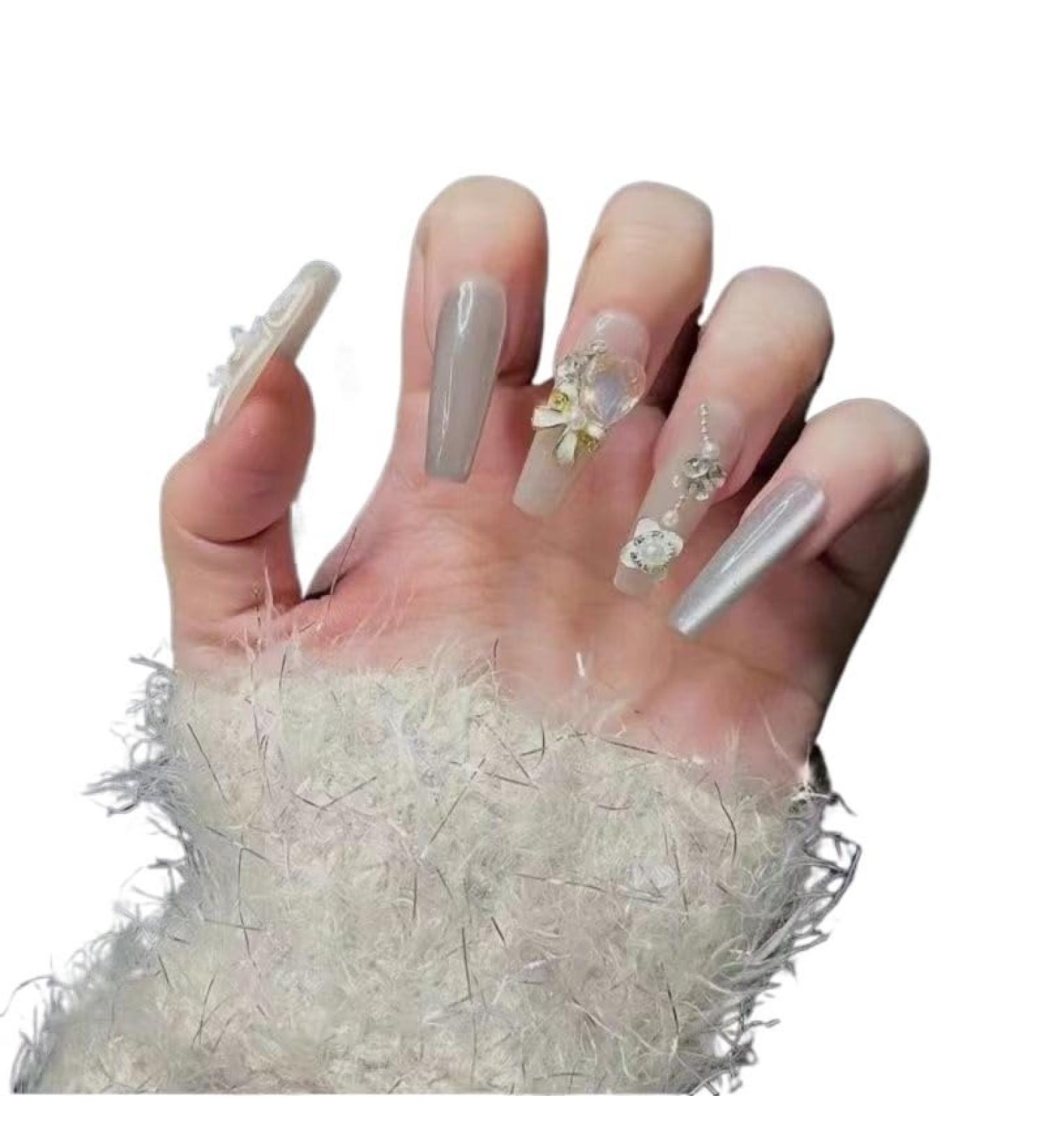 Temperament manicure clear manicure wearing a whitening extended nail patch.(S) - Buy Online on GoSupps.com