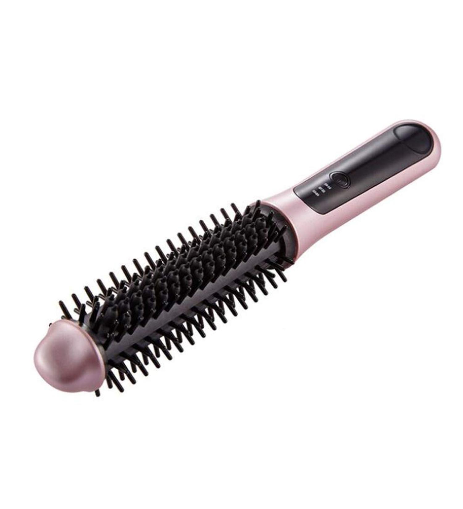 Ceramic Curler Brush USB Rechargeable Mini Travel Curling Wand Curler Adjustable Temperature Portable Straighteners Brush for Short and Long Hair - Buy Online on GoSupps.com