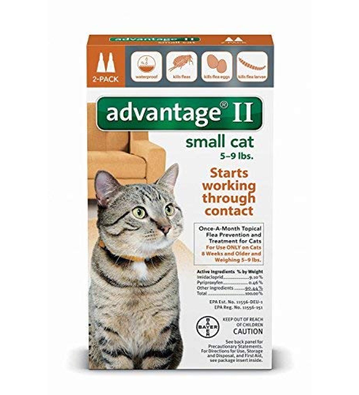 Advantage II for Small Cats (5 - 9 lbs, 2 Months Supply)