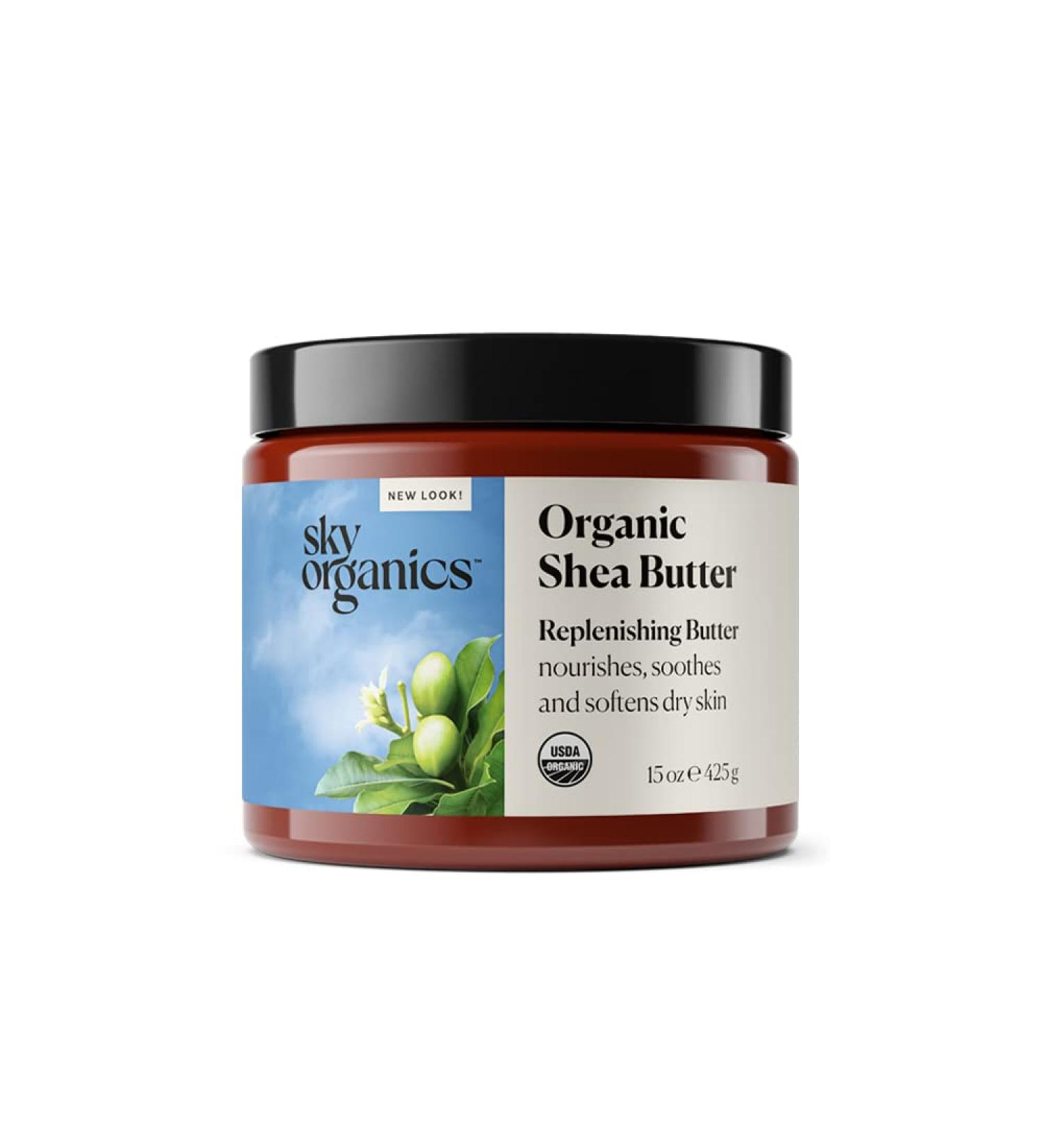 Sky Organics Organic Shea Butter 16 Oz - USDA Certified, 100% Raw & Unrefined for Softening, Smoothing & Radiance Boost - Body & Face Shea Butter - 1 Pound Pack - Buy Online on GoSupps.com