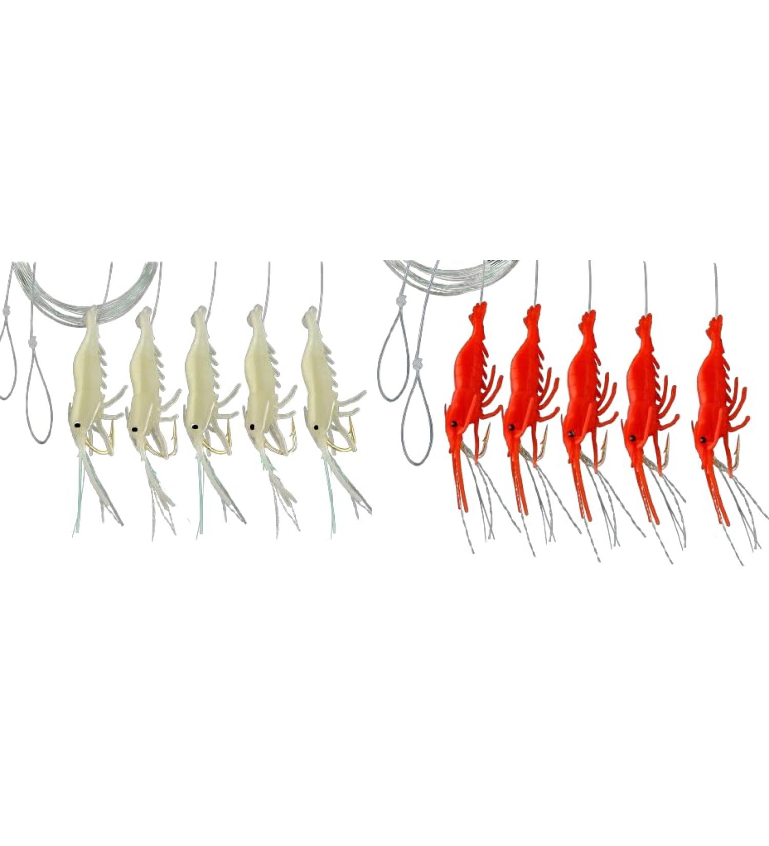 Set 2 sea leads from Behr Baby Shrimp Department Herings Paternoster 5 Poor Luminous Norway Finished length 140cm cord thickness 0.40mm hook size 2 mix
