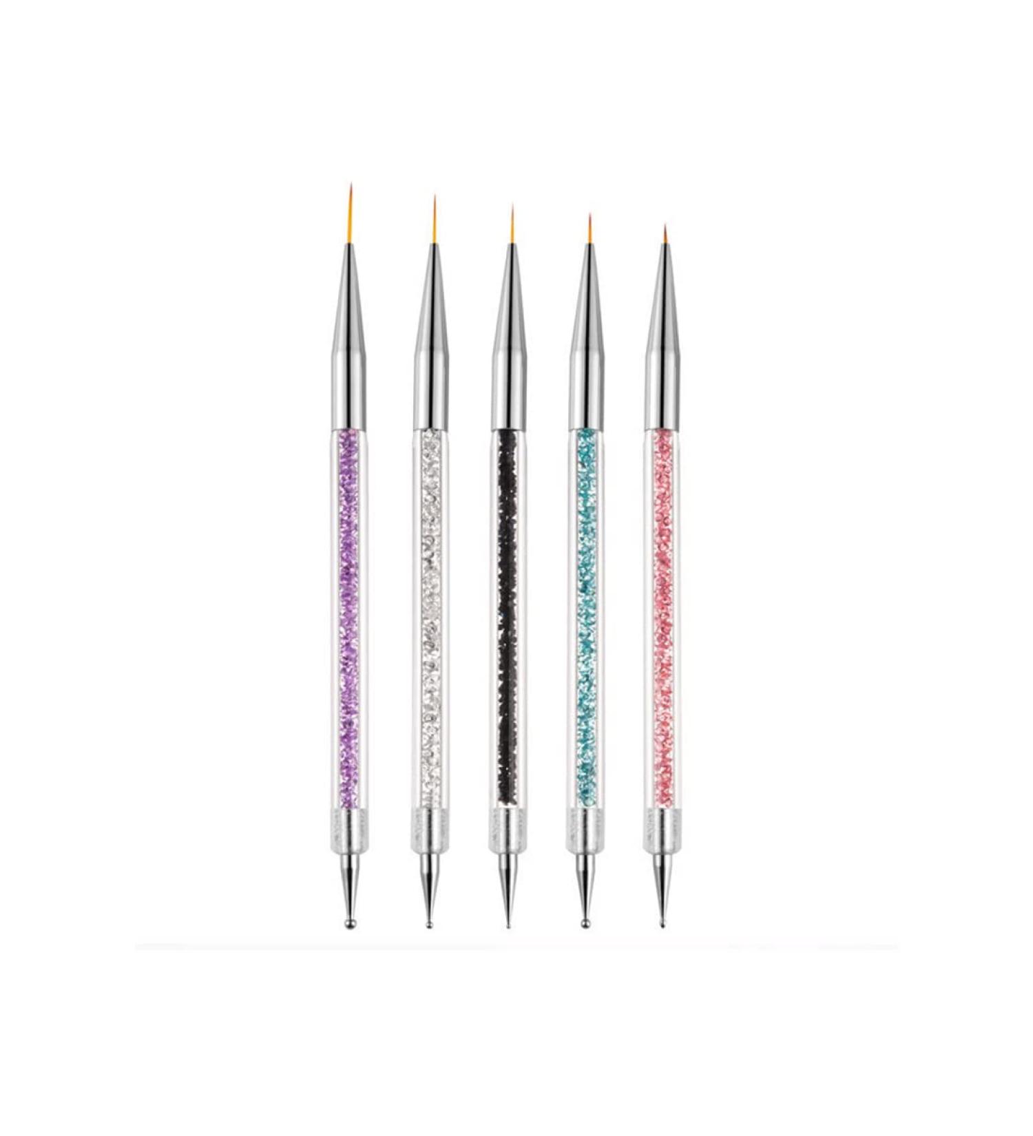 LuLiyLdJ 5-Piece Nail Brush Set with Double-Ended Dotting Tool | Nail Pen for Painting | Nail Art Brush Kit - Buy Online on GoSupps.com
