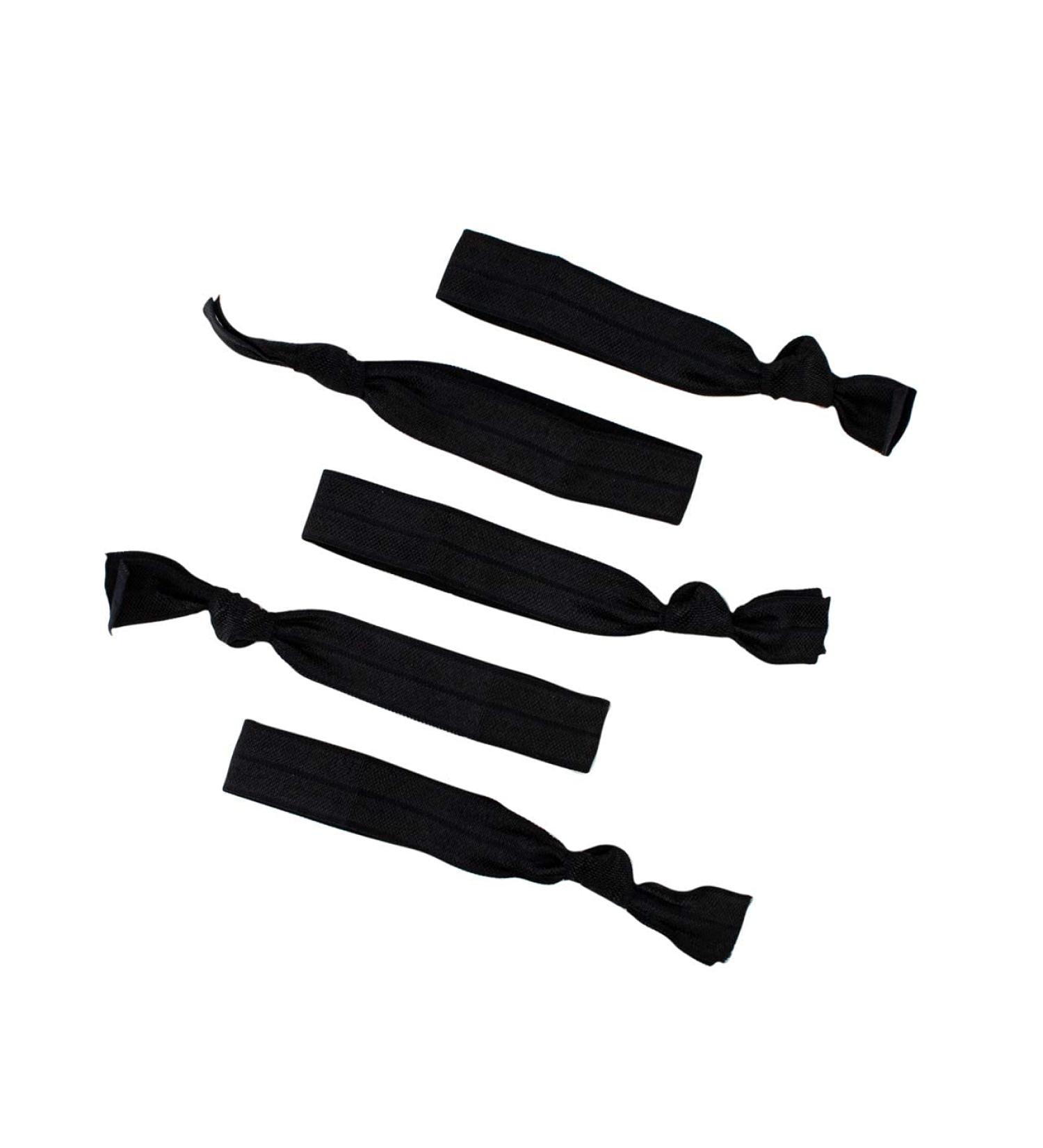 Kitsch 5 Pc Soft Hair Ties - Knotted Holiday Gift Ties for Girls - Elastic Hair Bands for Toddler - Hair Accessories for Women (Blackout) - Buy Online on GoSupps.com