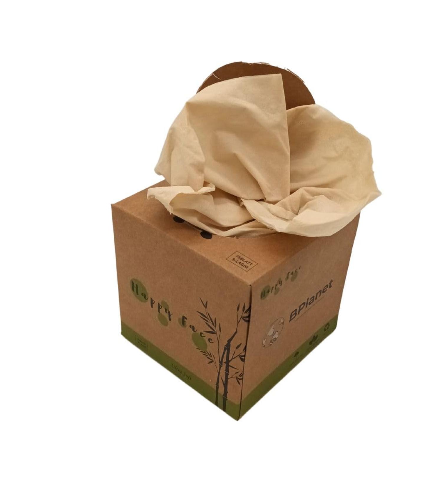 BPlanet Bamboo Handkerchiefs - Eco-Friendly Happy Face | 12 Premium Boxes for International Shipping - Buy Online on GoSupps.com