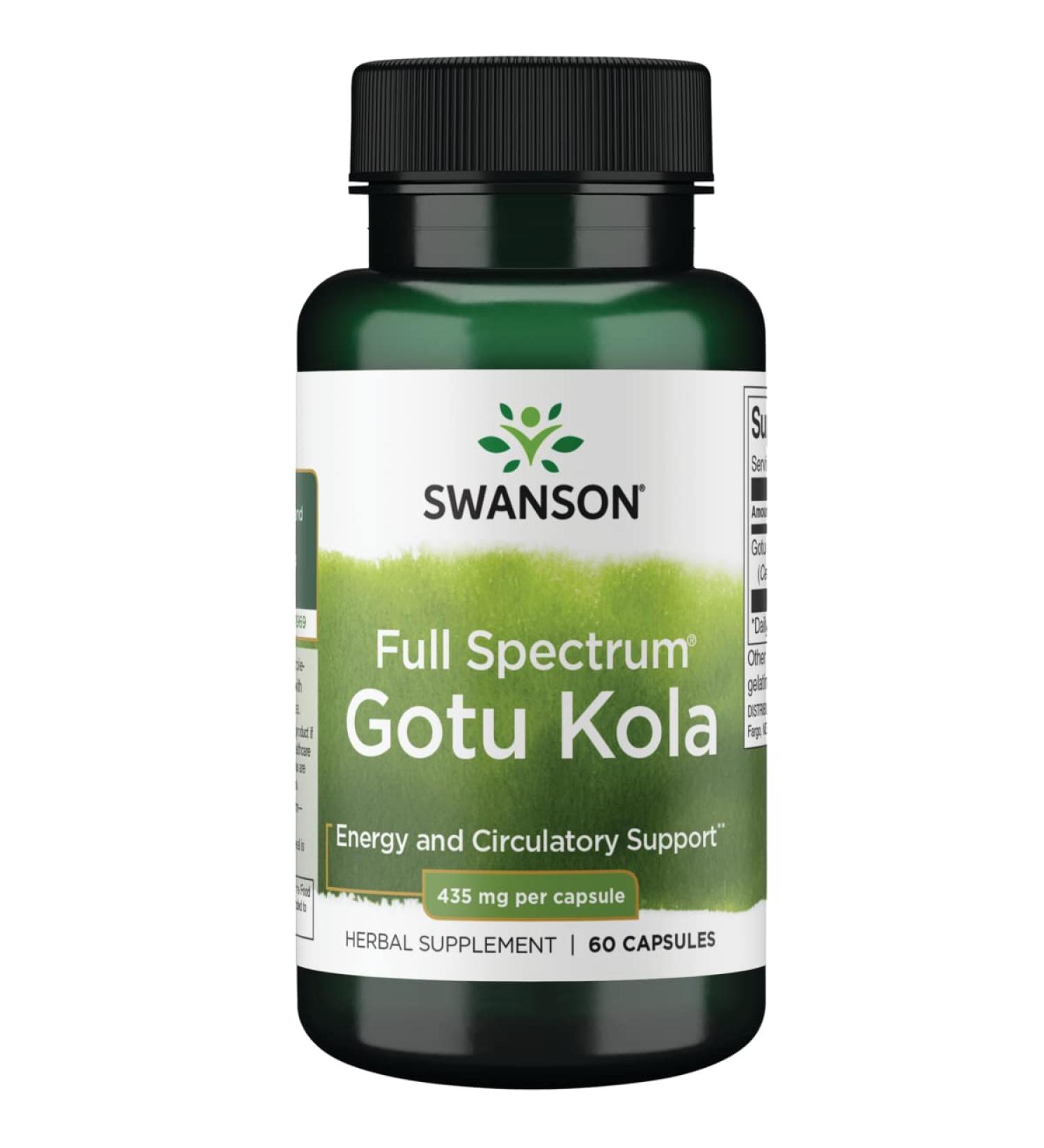 Swanson Gotu Kola 435 Milligrams 60 Capsules - Buy Online on GoSupps.com