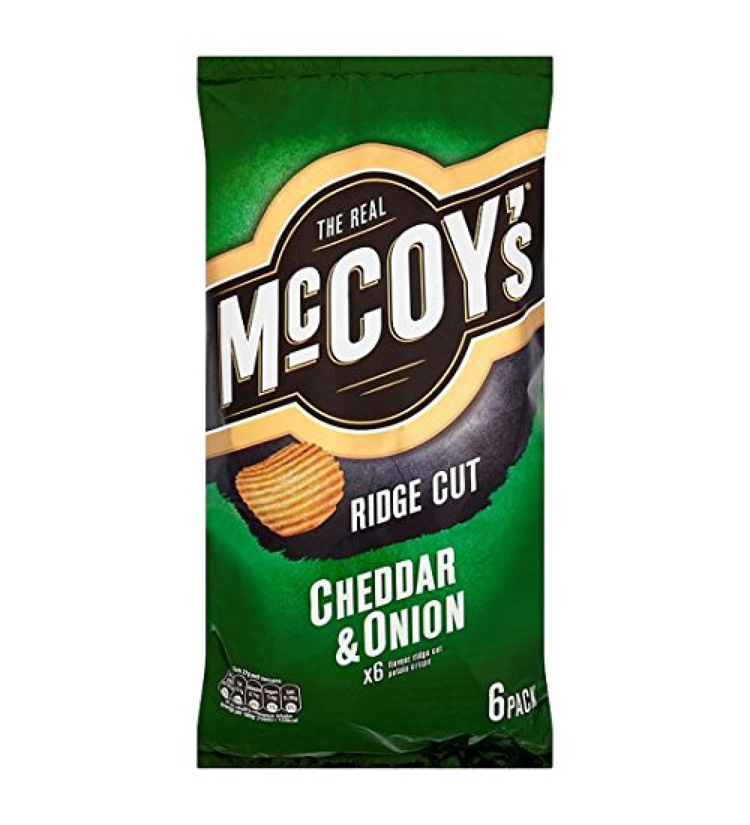 McCoys McCoy's Pack of 6 cheese and onion crisps 27g